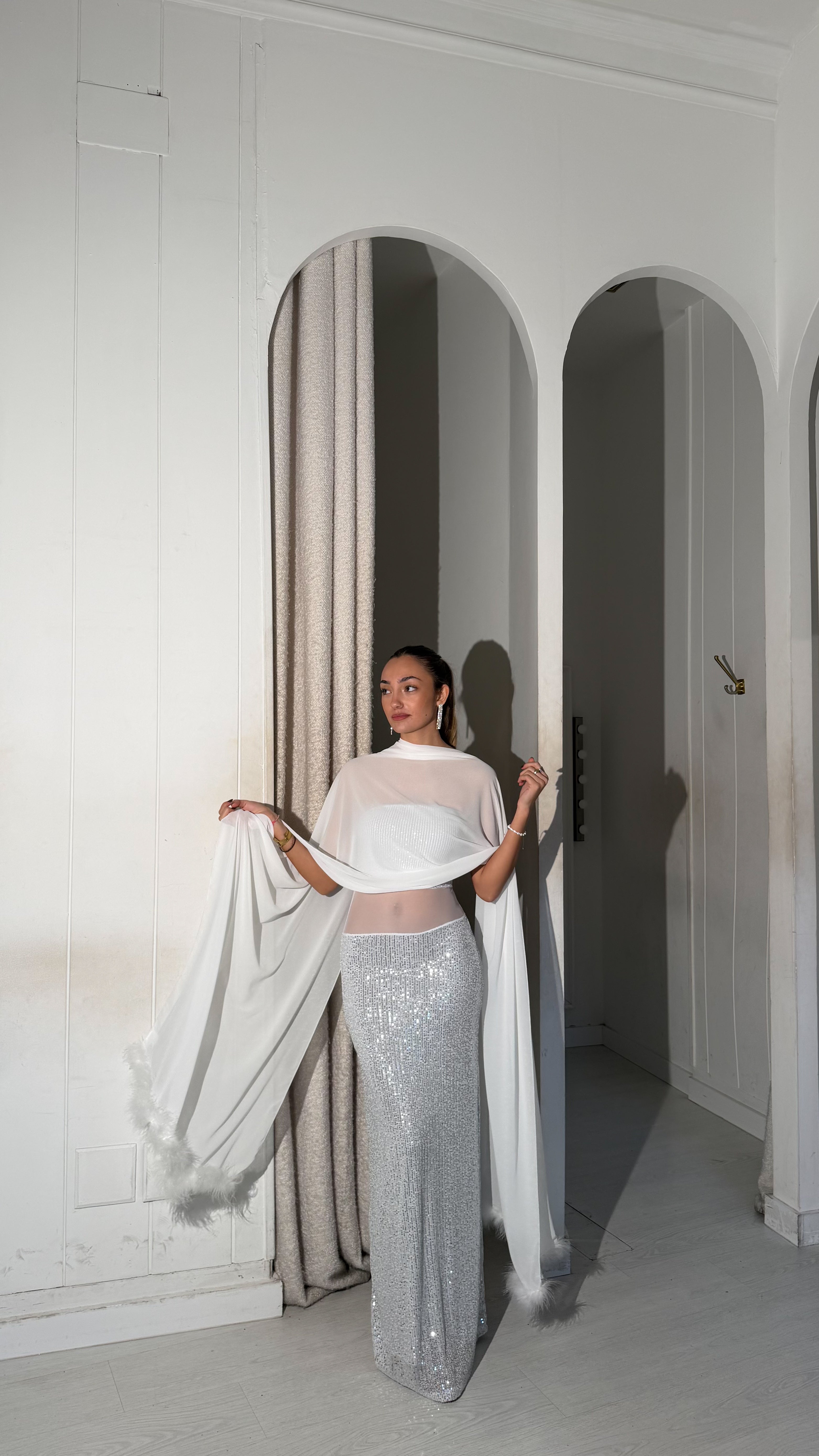 Claus dress - blanco y plata