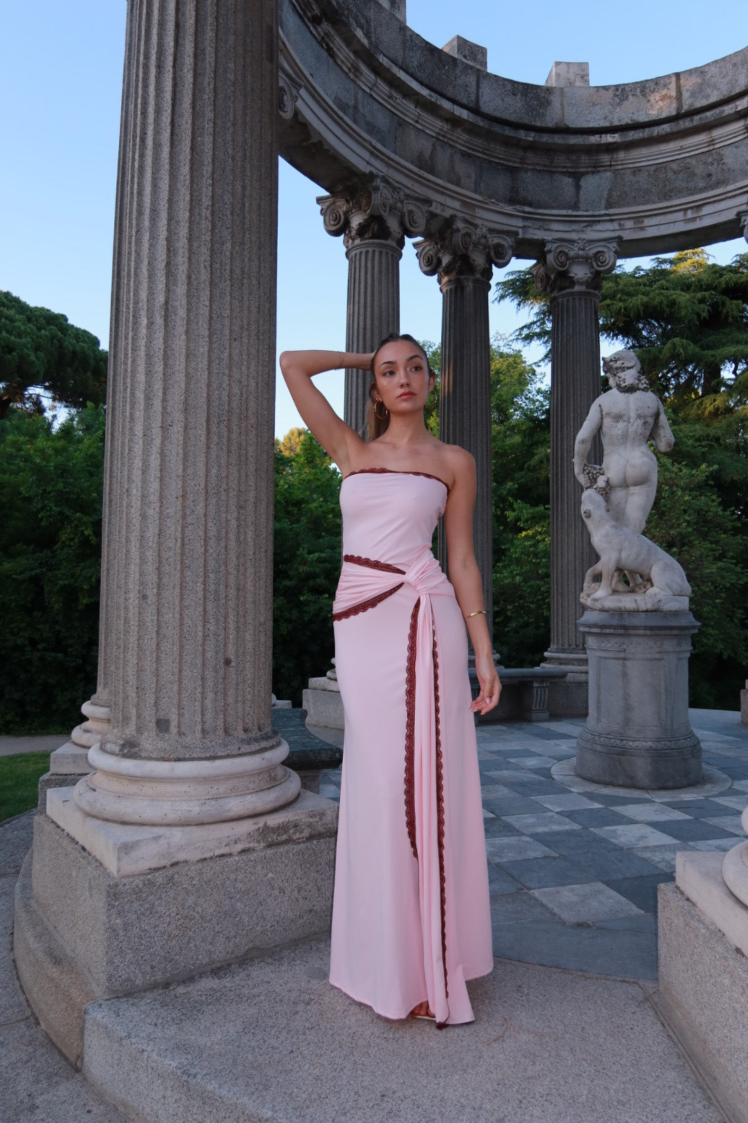 Peñíscola dress - Rosa y Burdeos