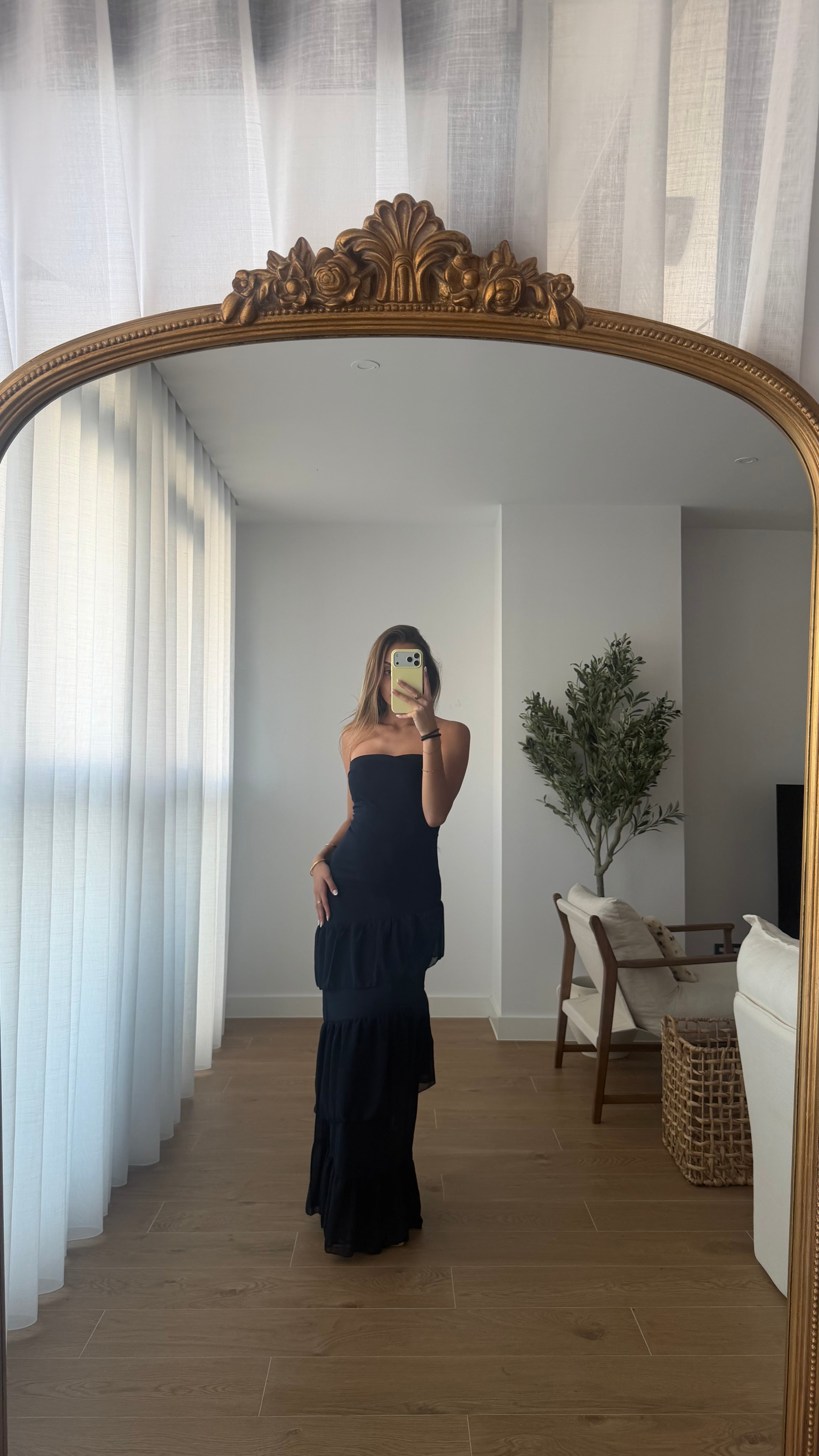 Peach dress - azul marino
