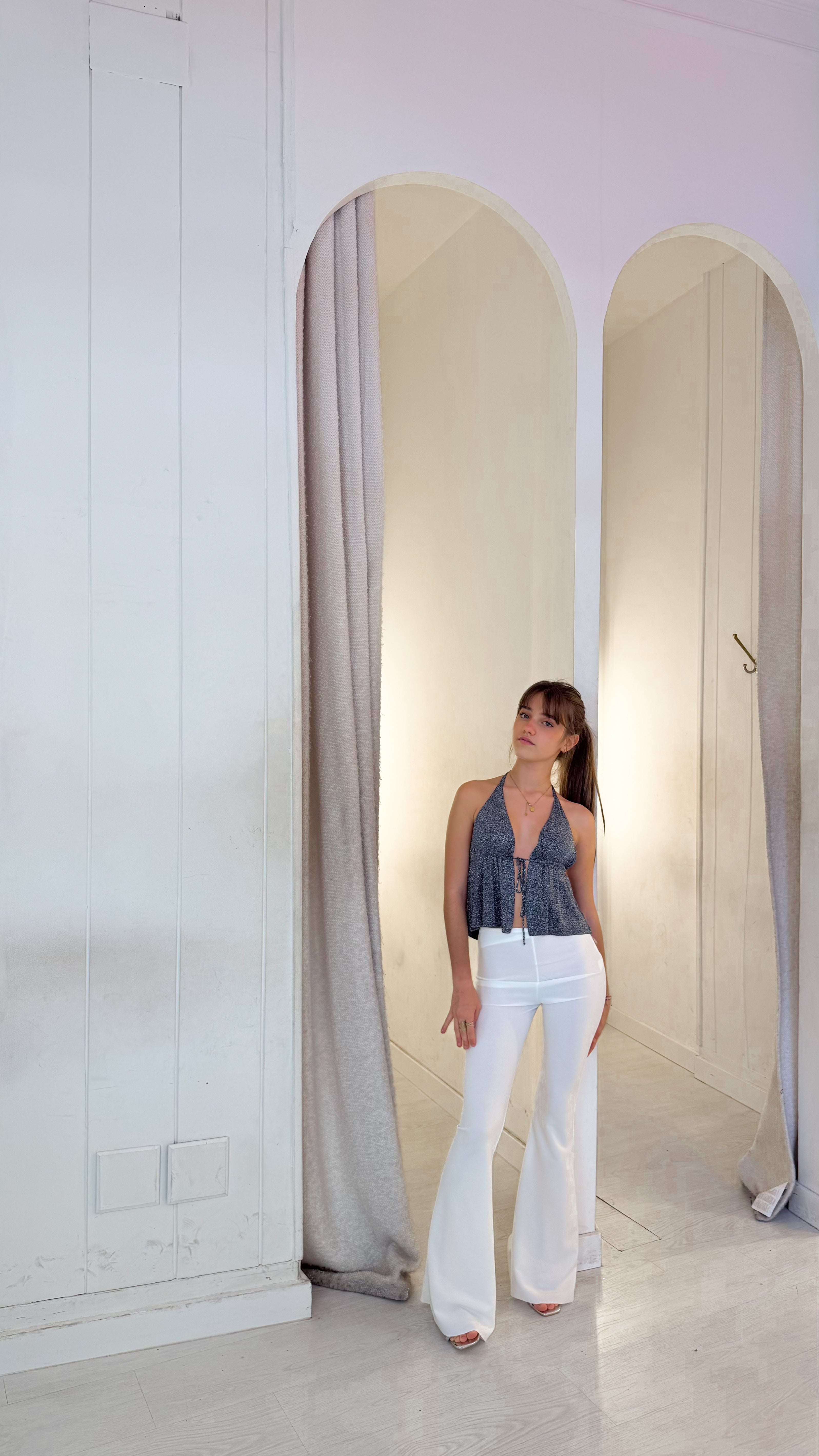 Top volante lurex