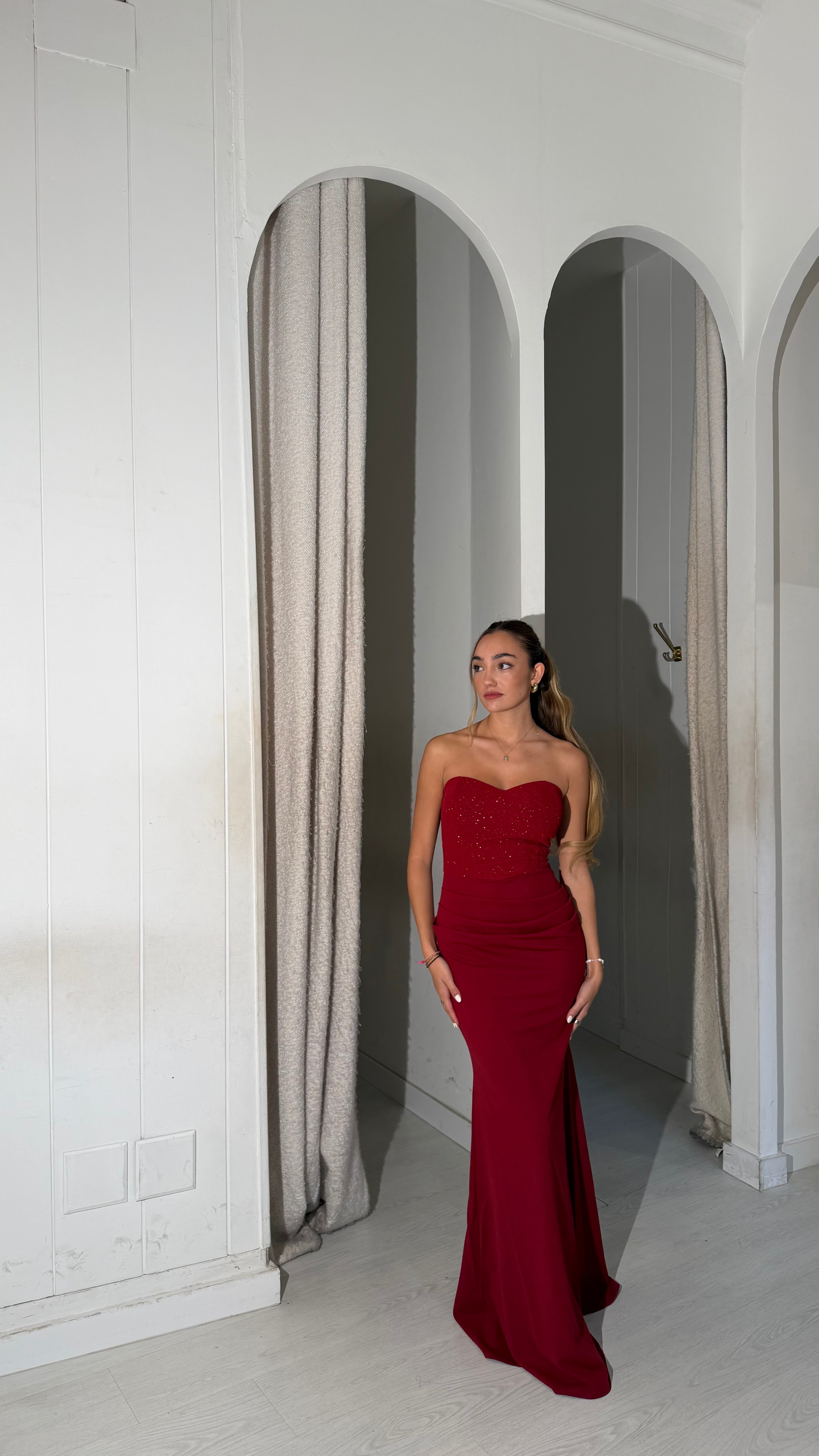 Glitter crush dress - rojo