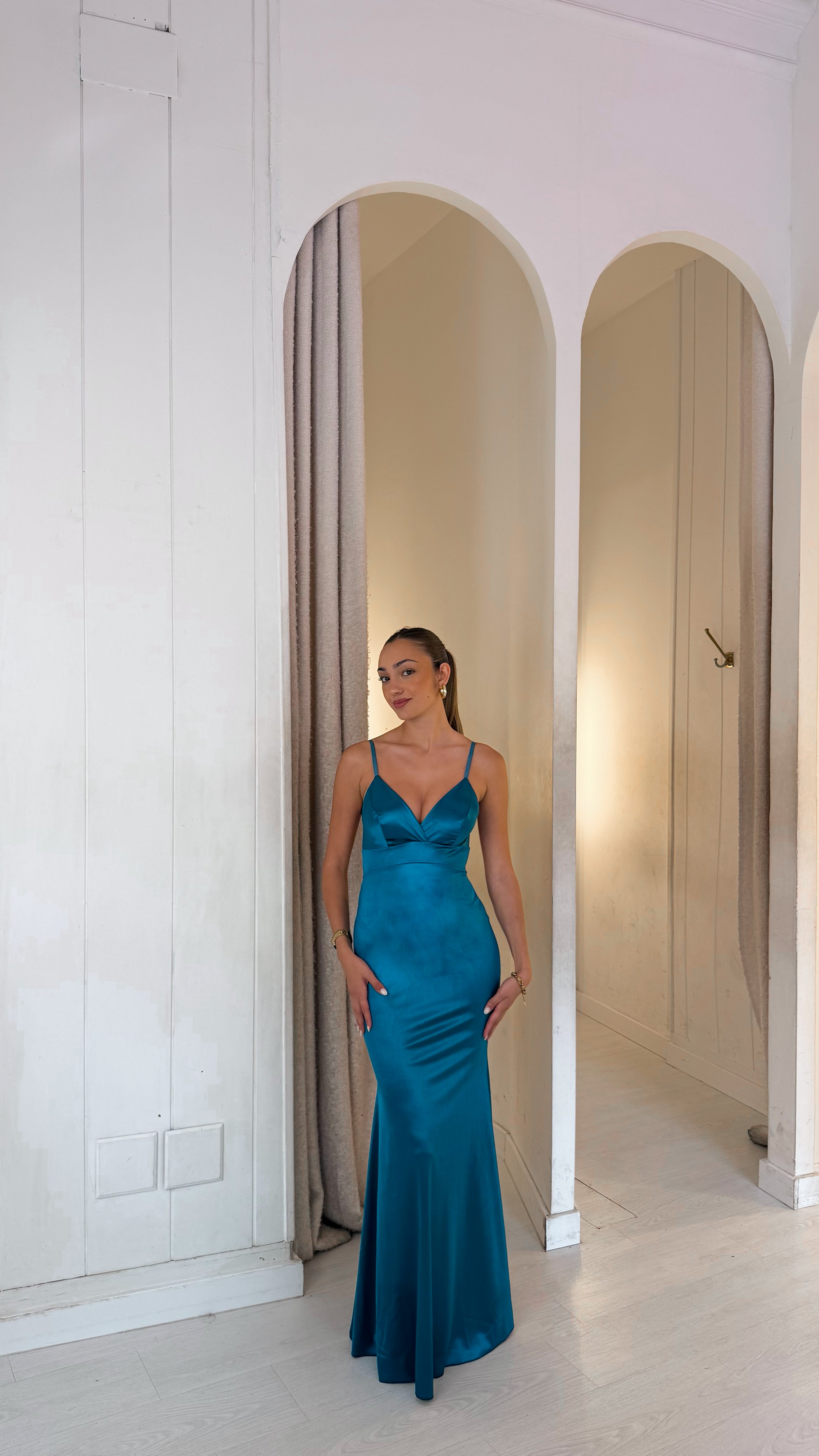 Berry dress - petróleo