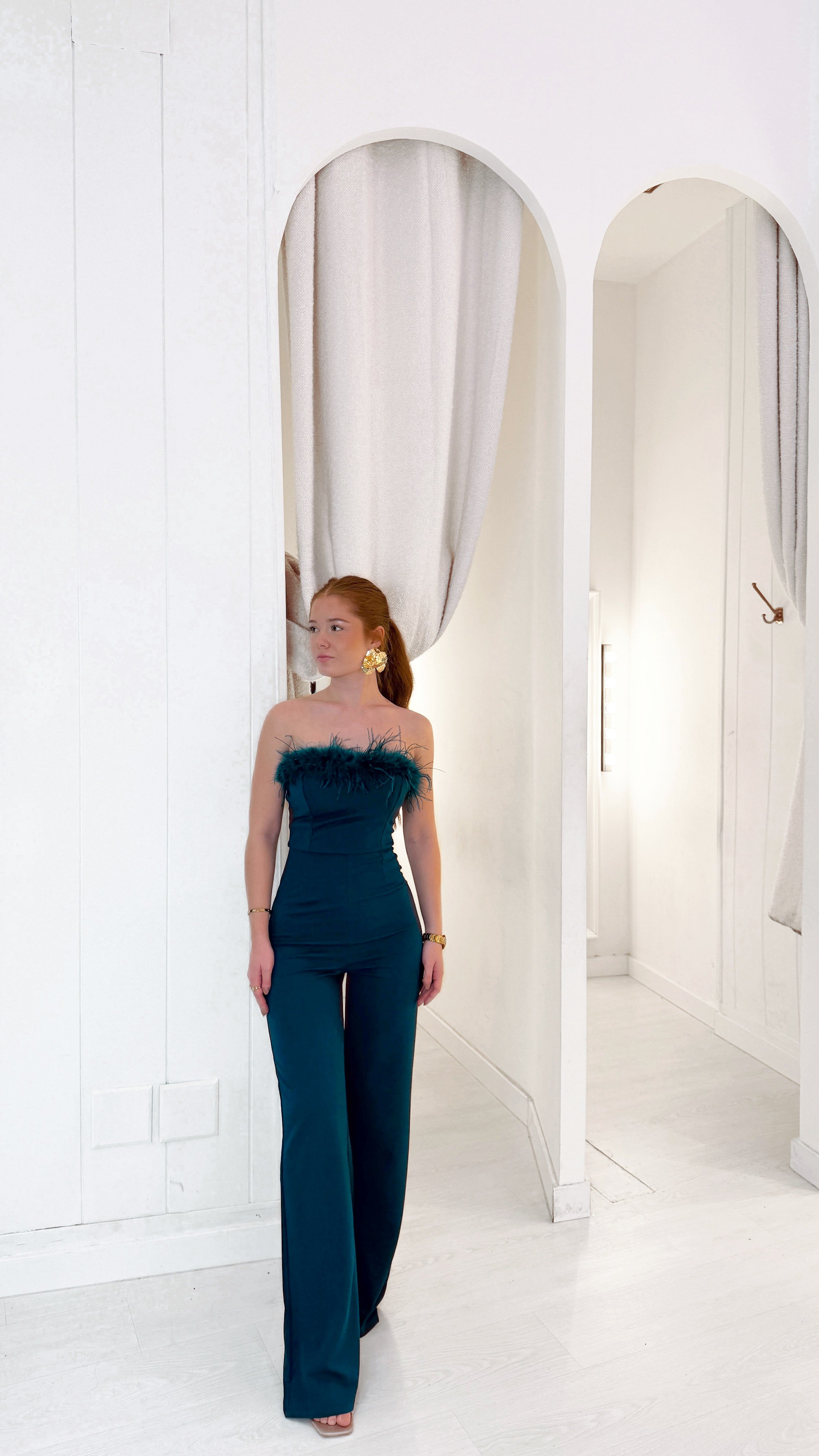 Swan playsuit - petróleo