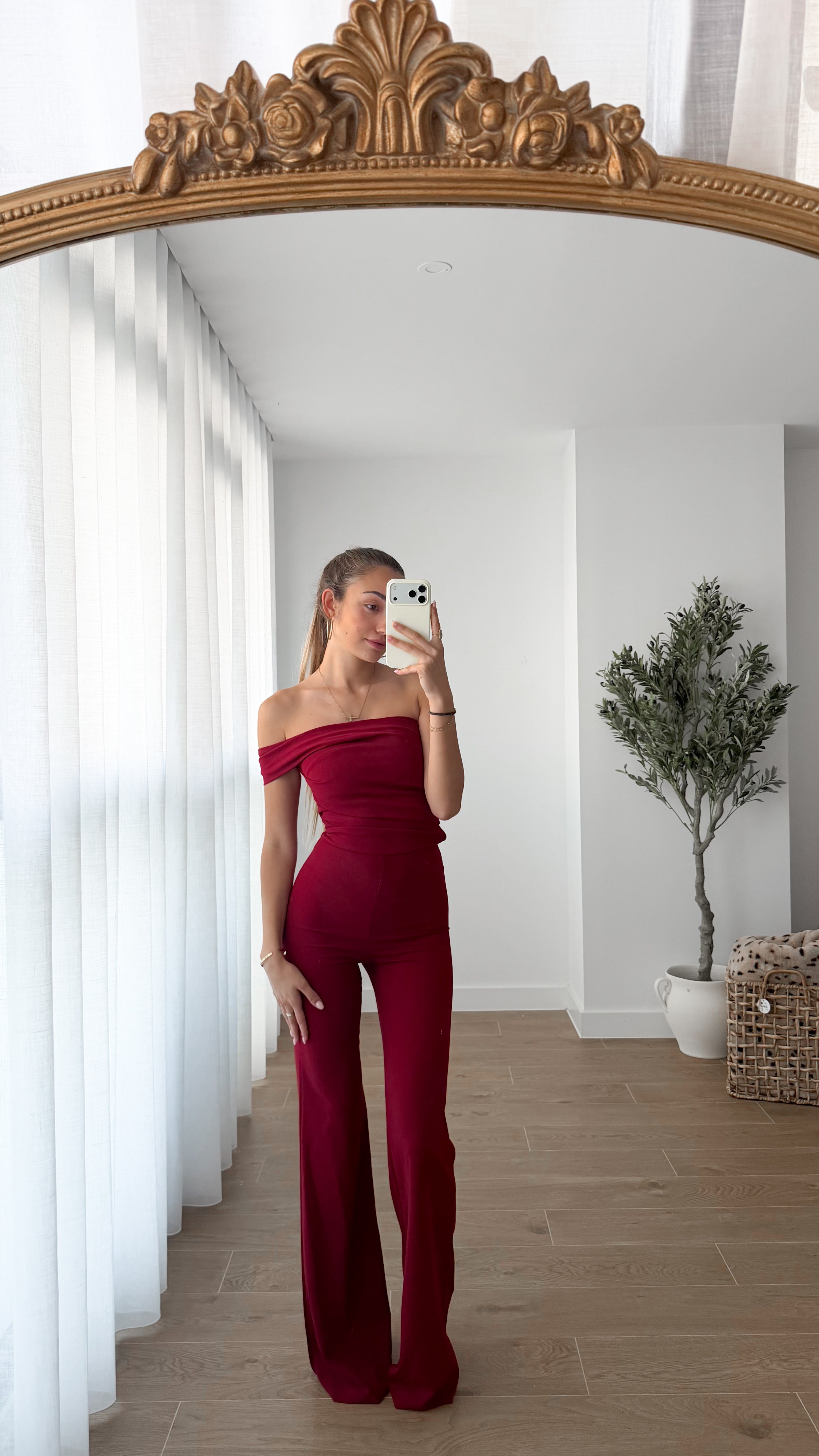 Gala playsuit - burdeos