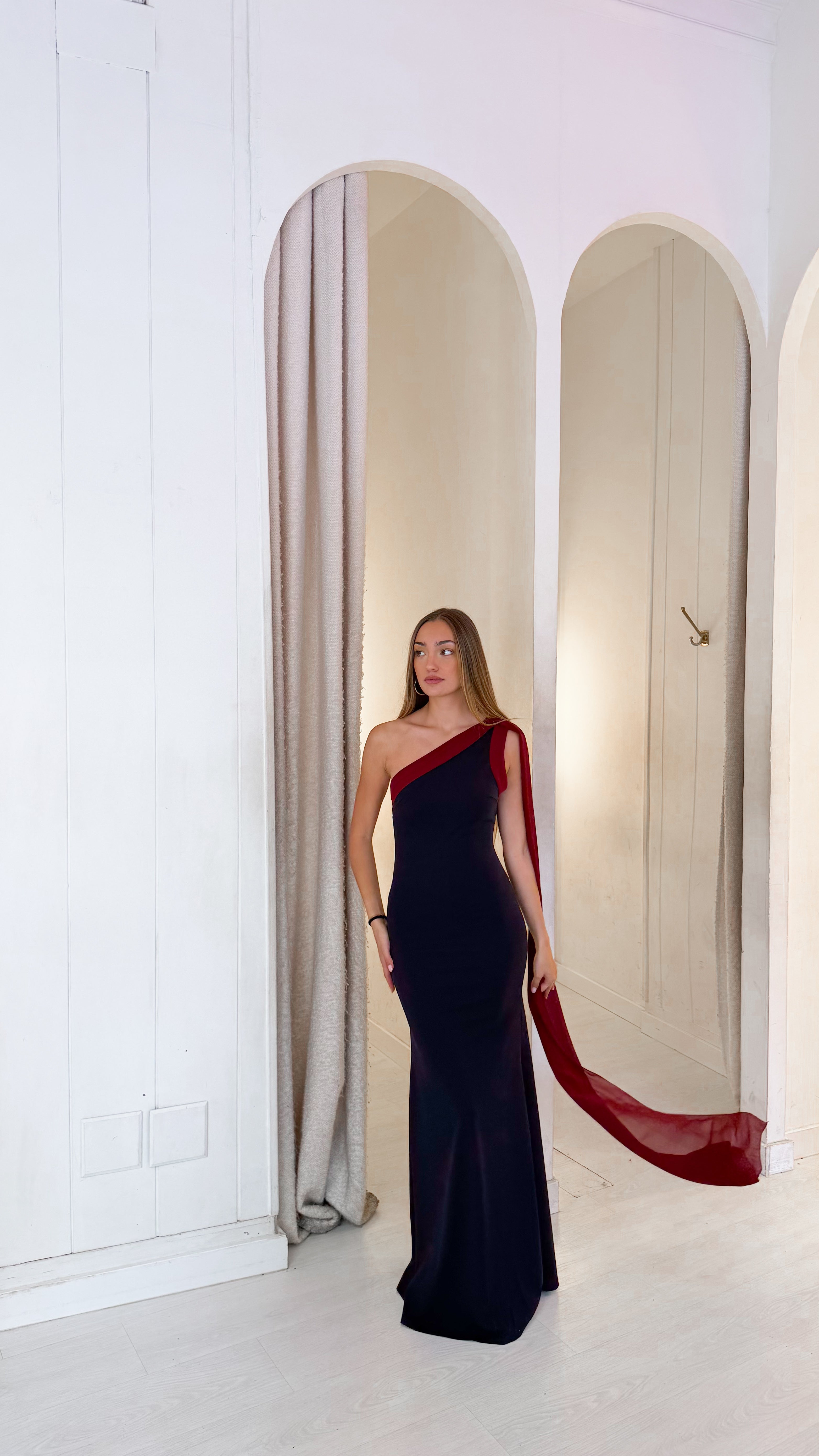 Daphne dress - marino y burdeos