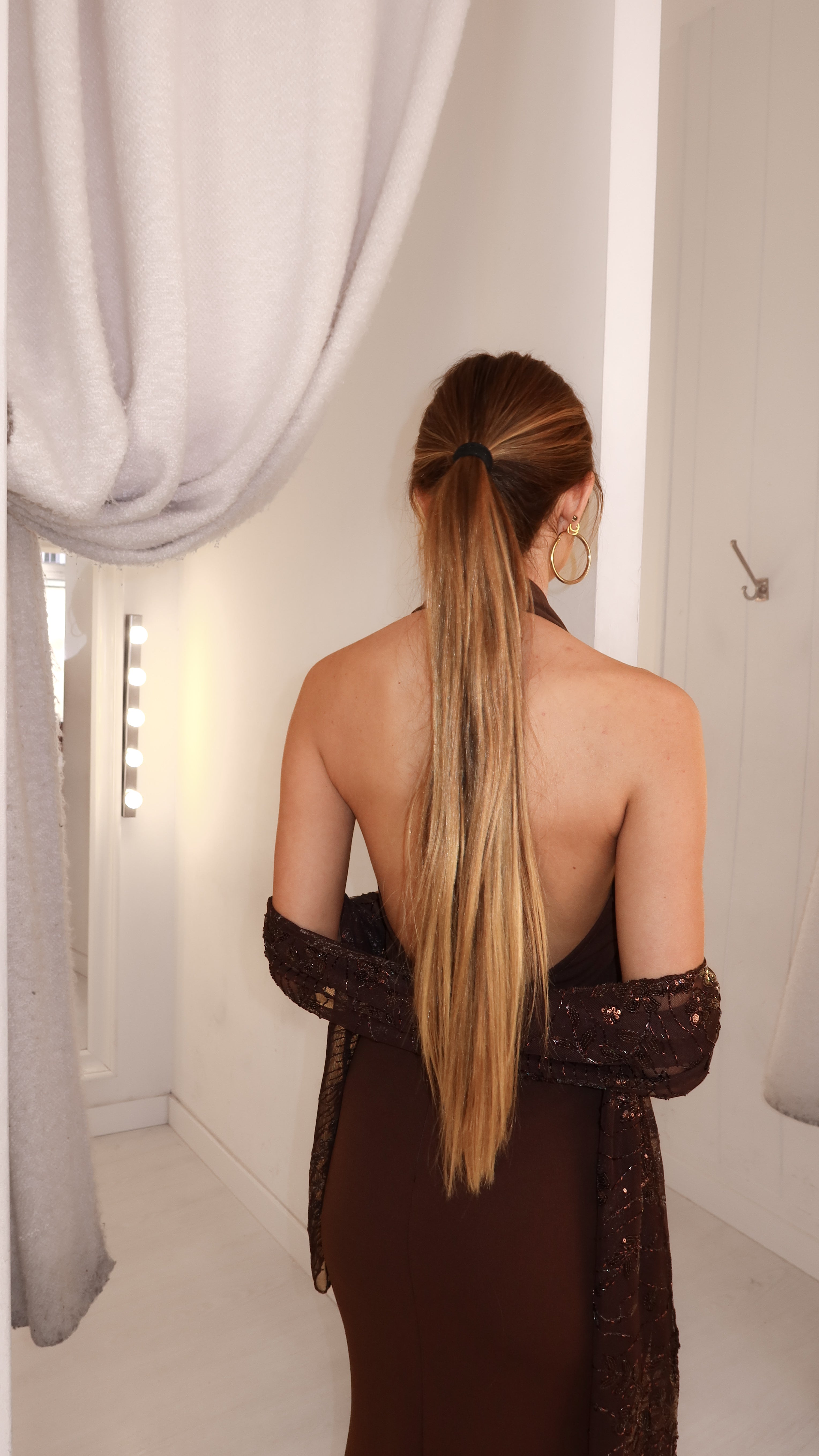 Foulard abalorio - marrón