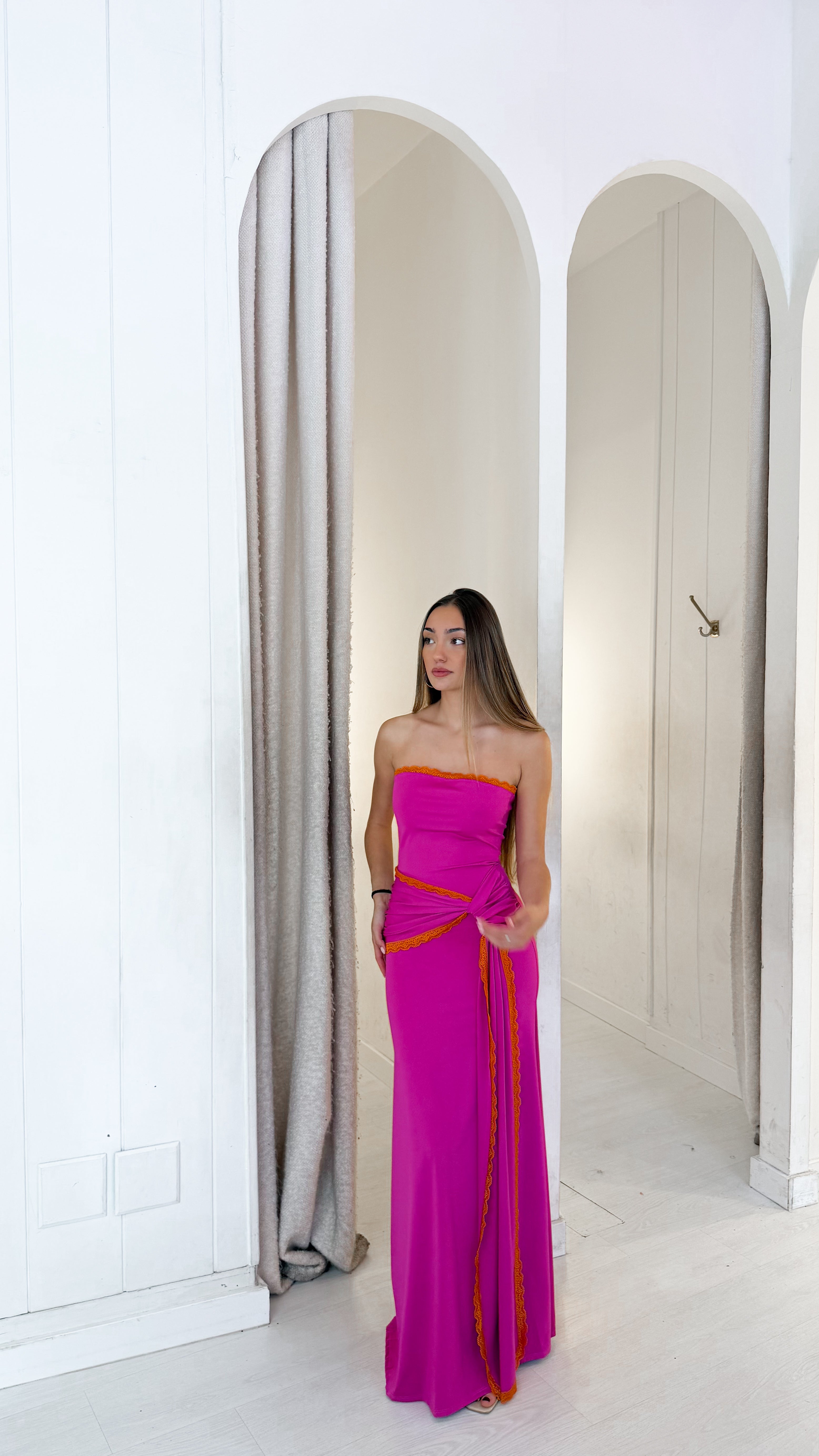 Peñíscola dress - Buganvilla + naranja