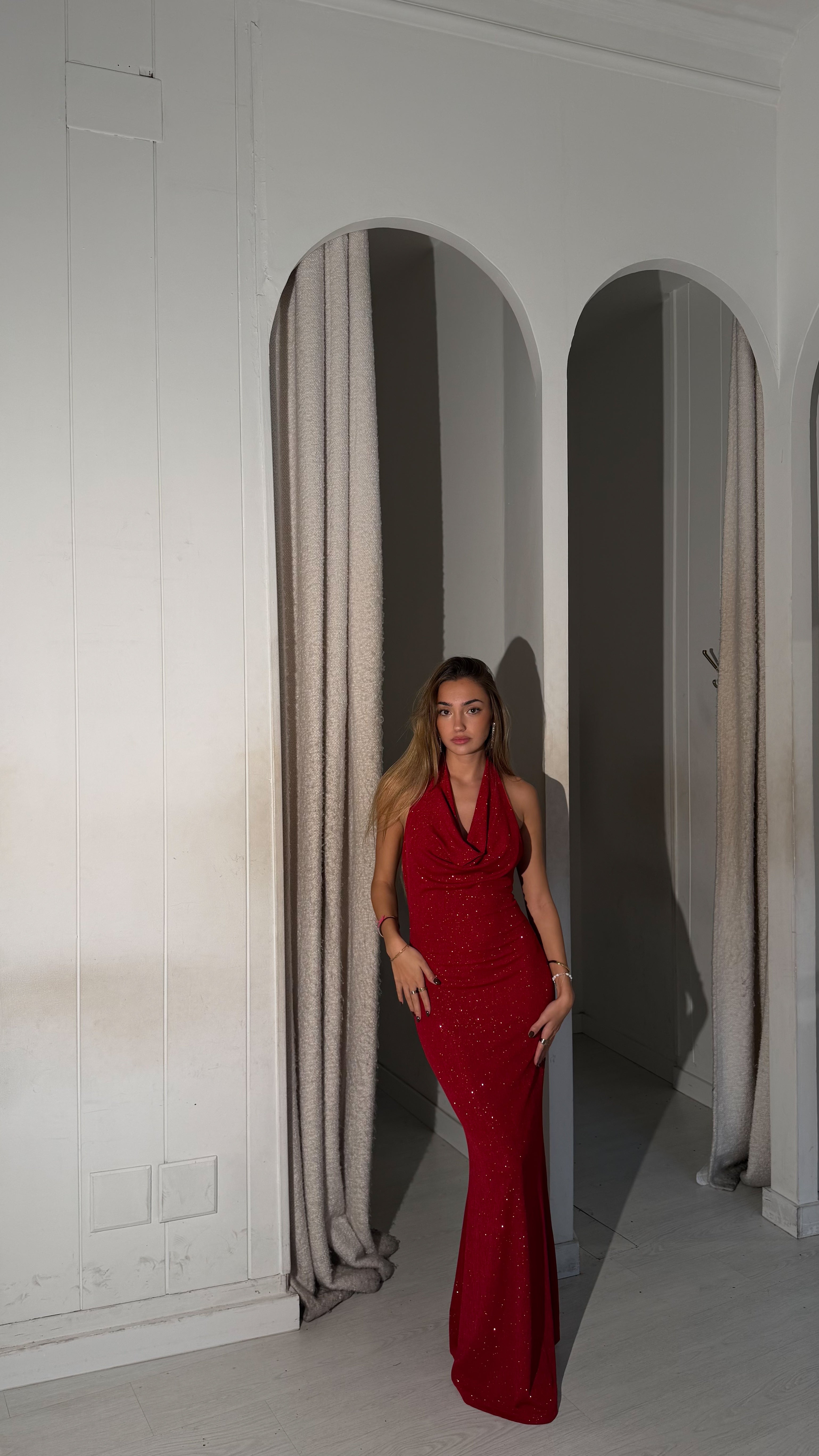 Love glitter dress - rojo