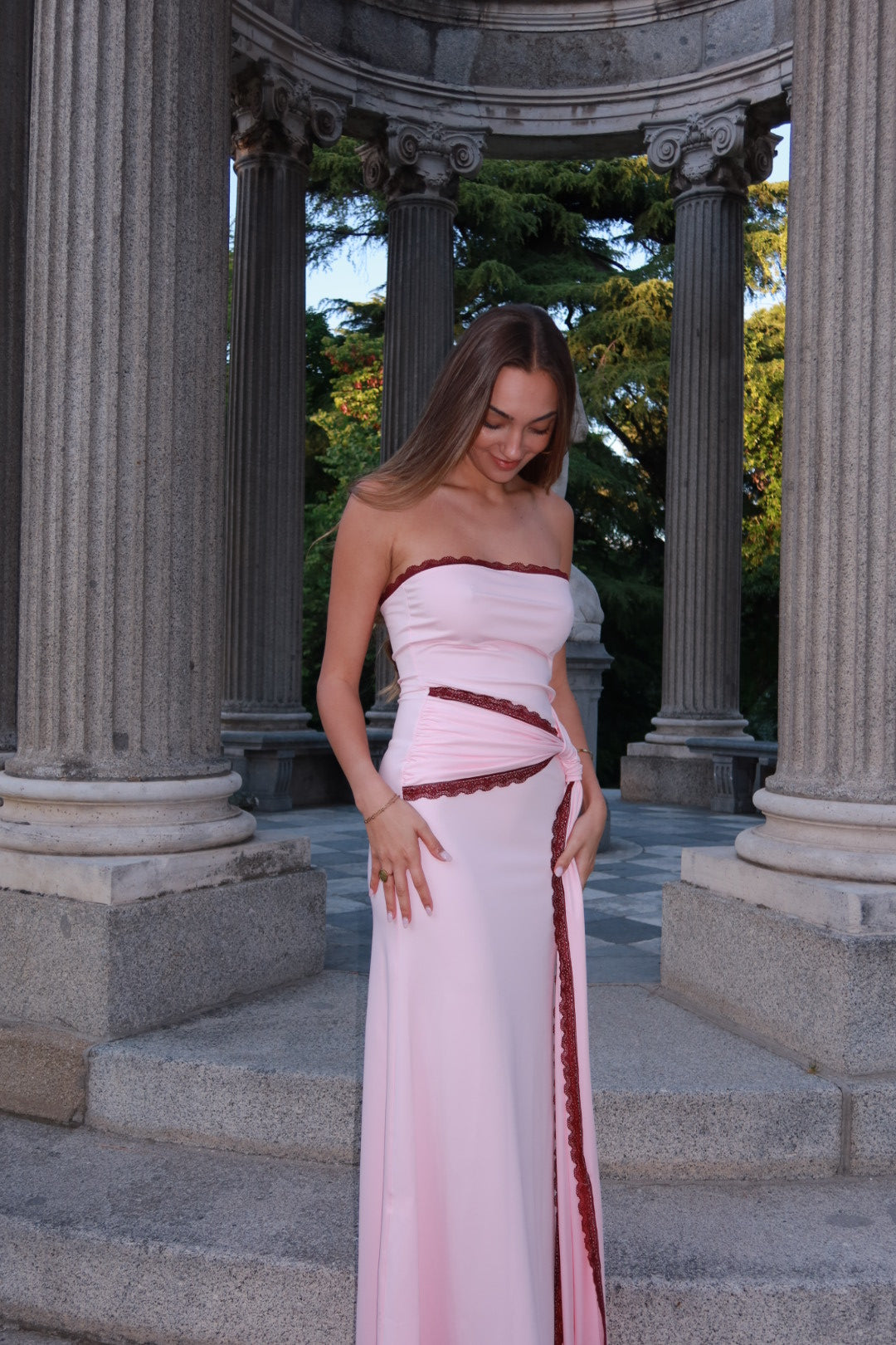 Peñíscola dress - Rosa y Burdeos