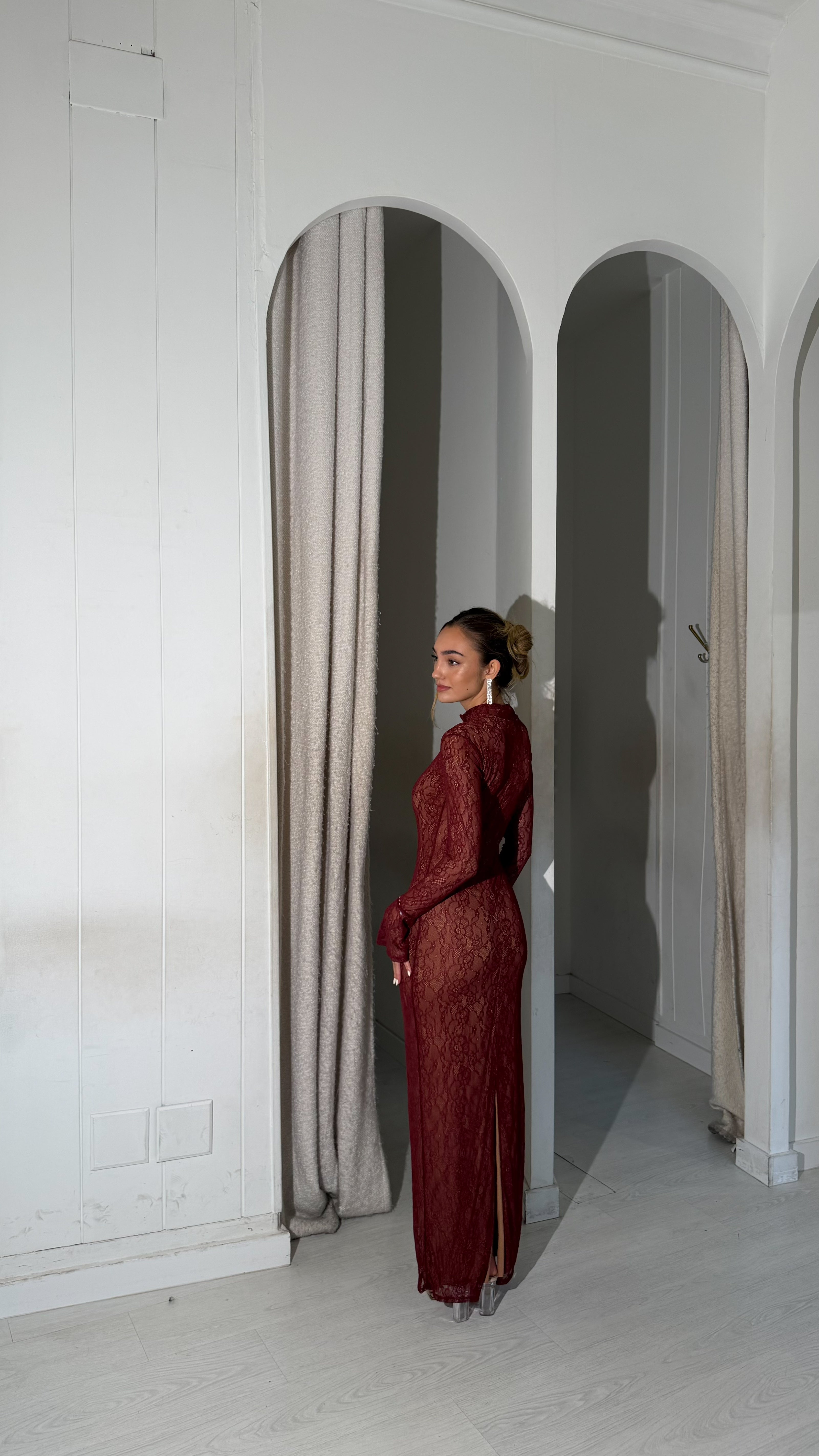 Elegance long dress - burdeos