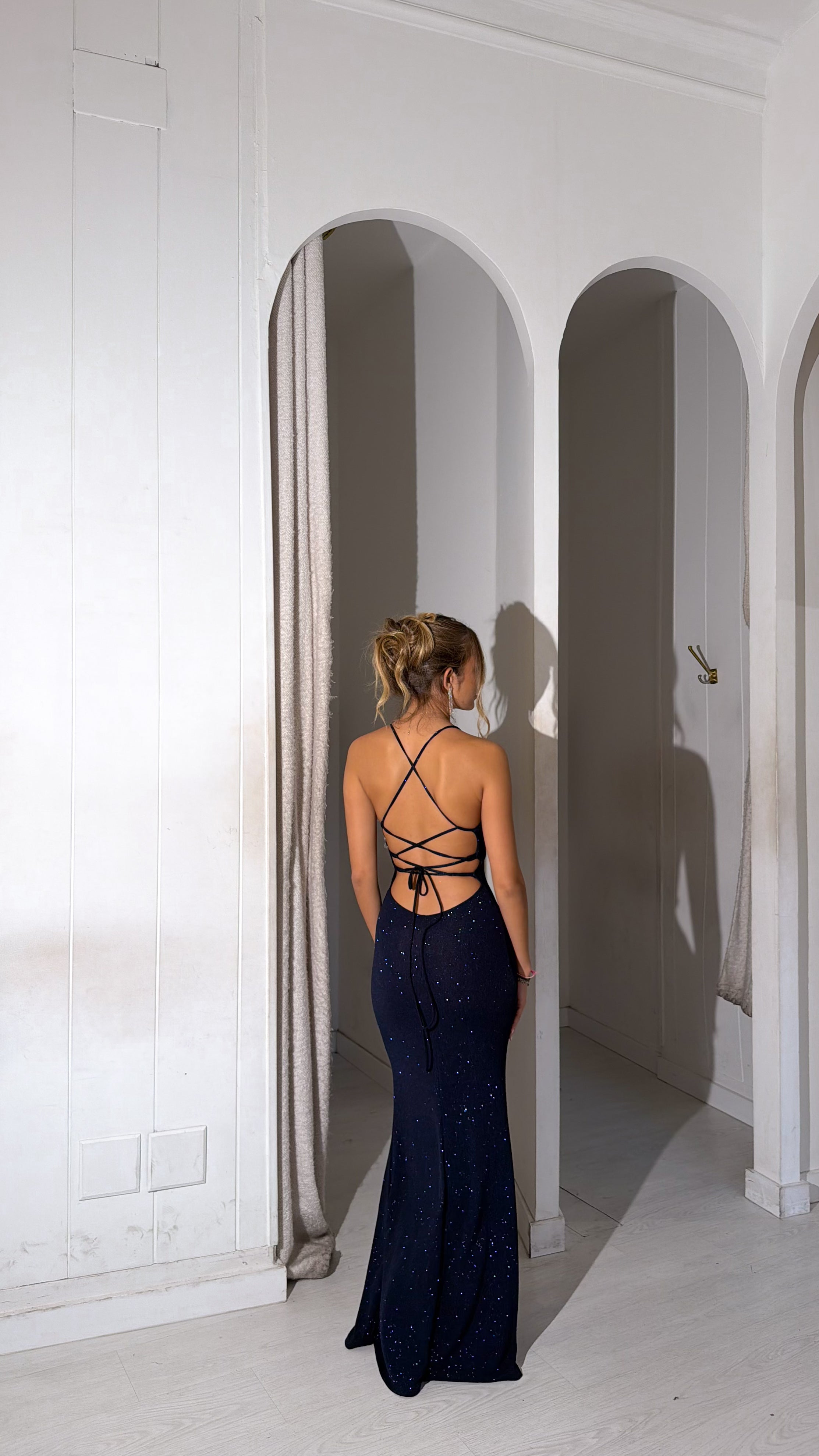 Euphoria Glitter dress - azul marino