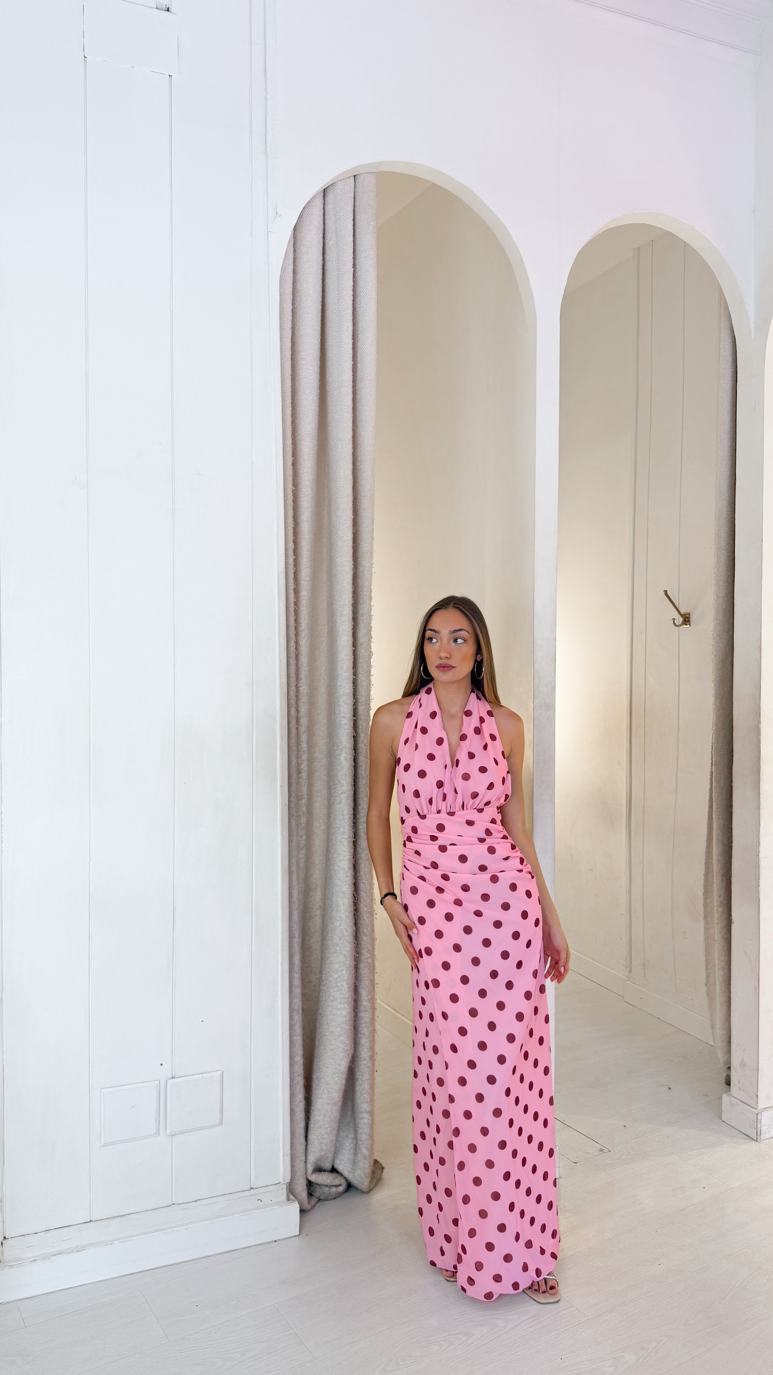 Candela dress - burdeos y Rosa