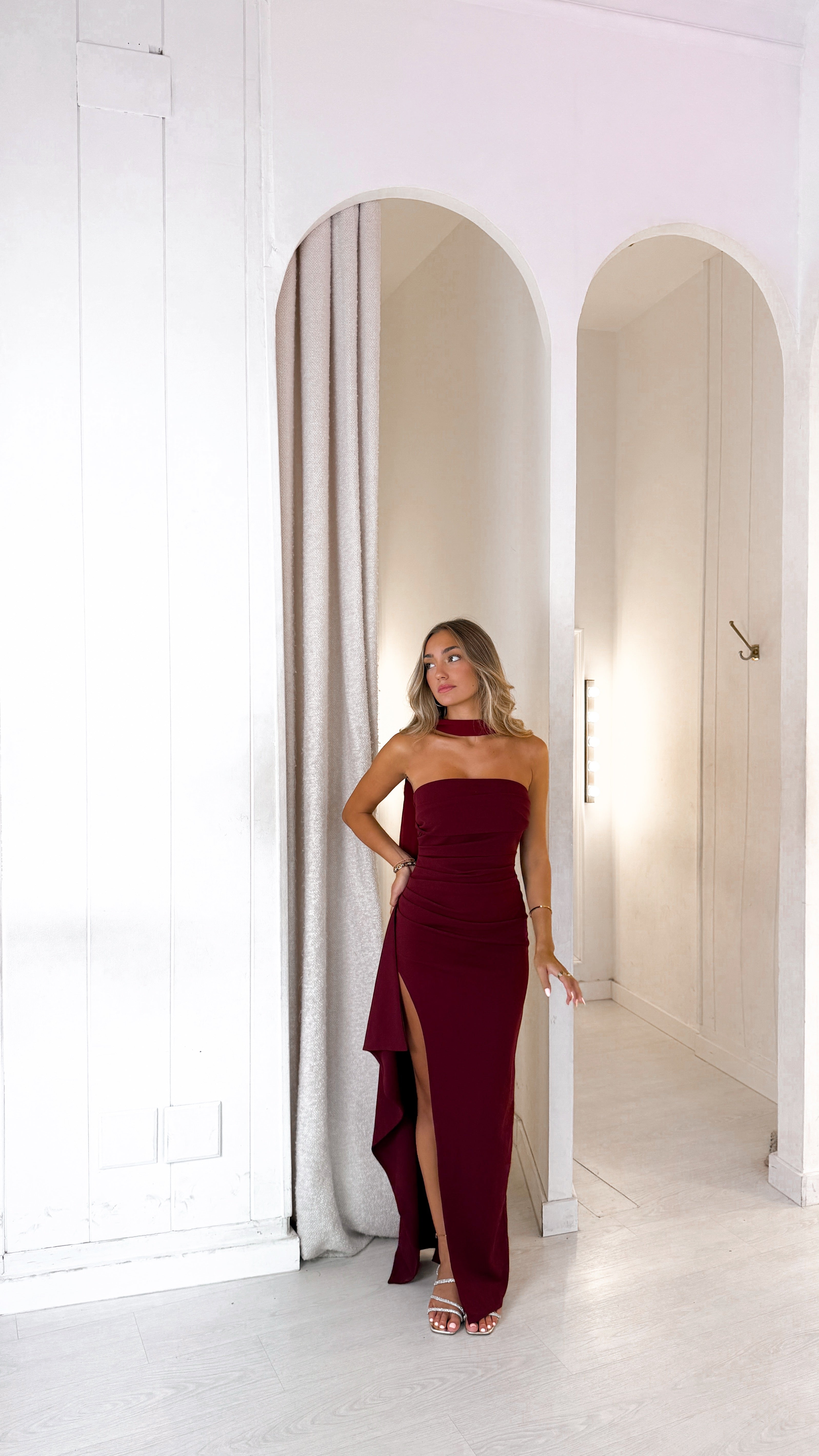 Falling leaves dress - burdeos