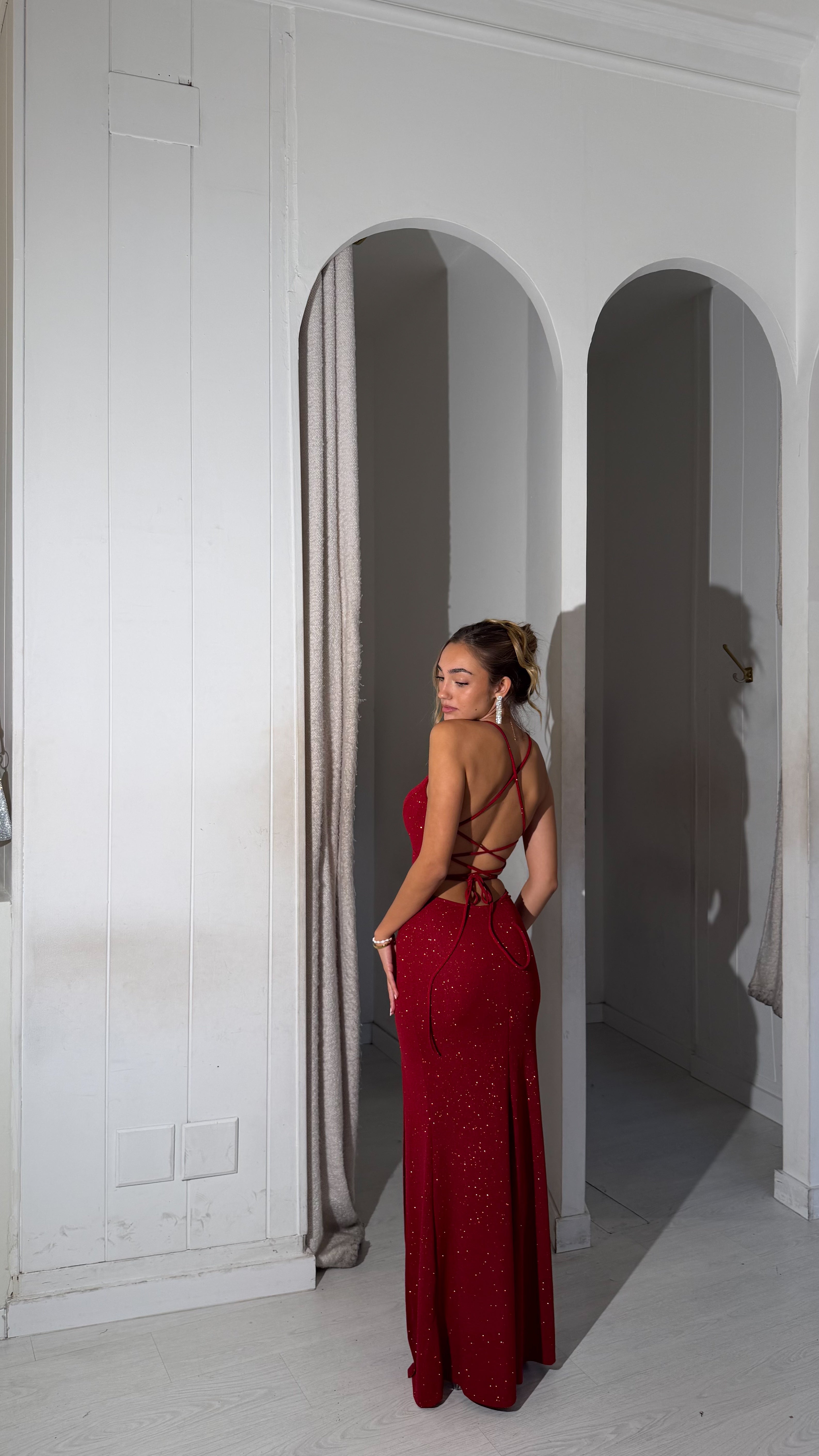 Euphoria Glitter dress - rojo