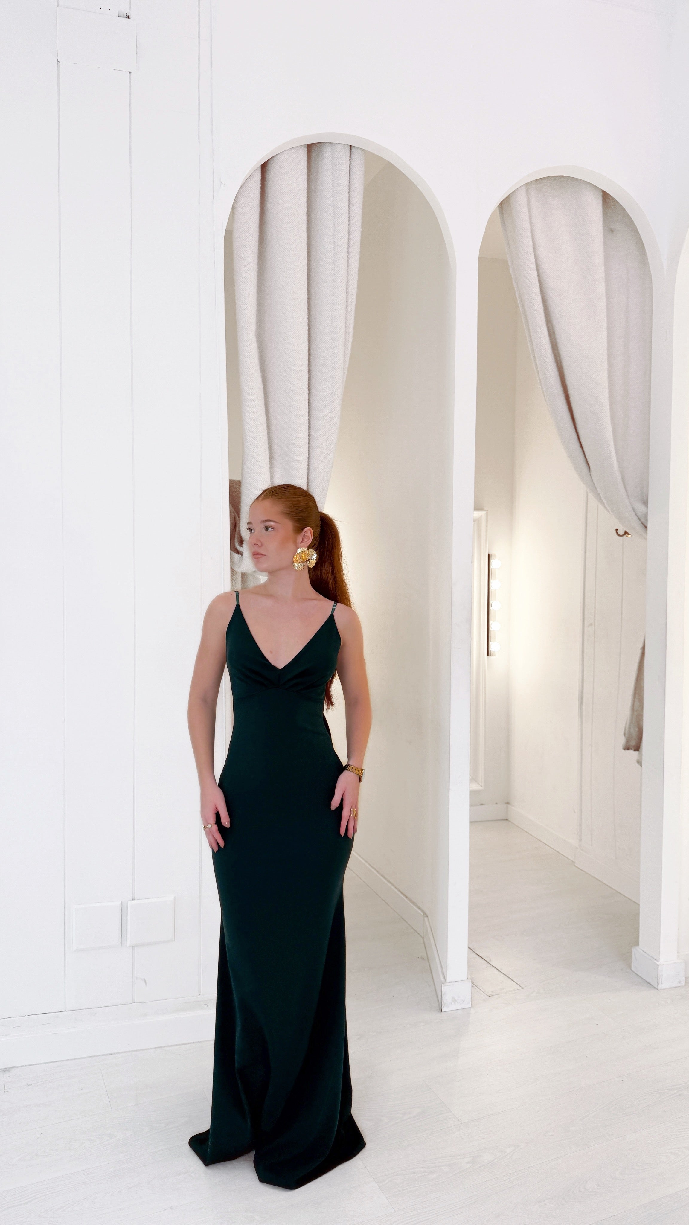 Bow dress - verde botella