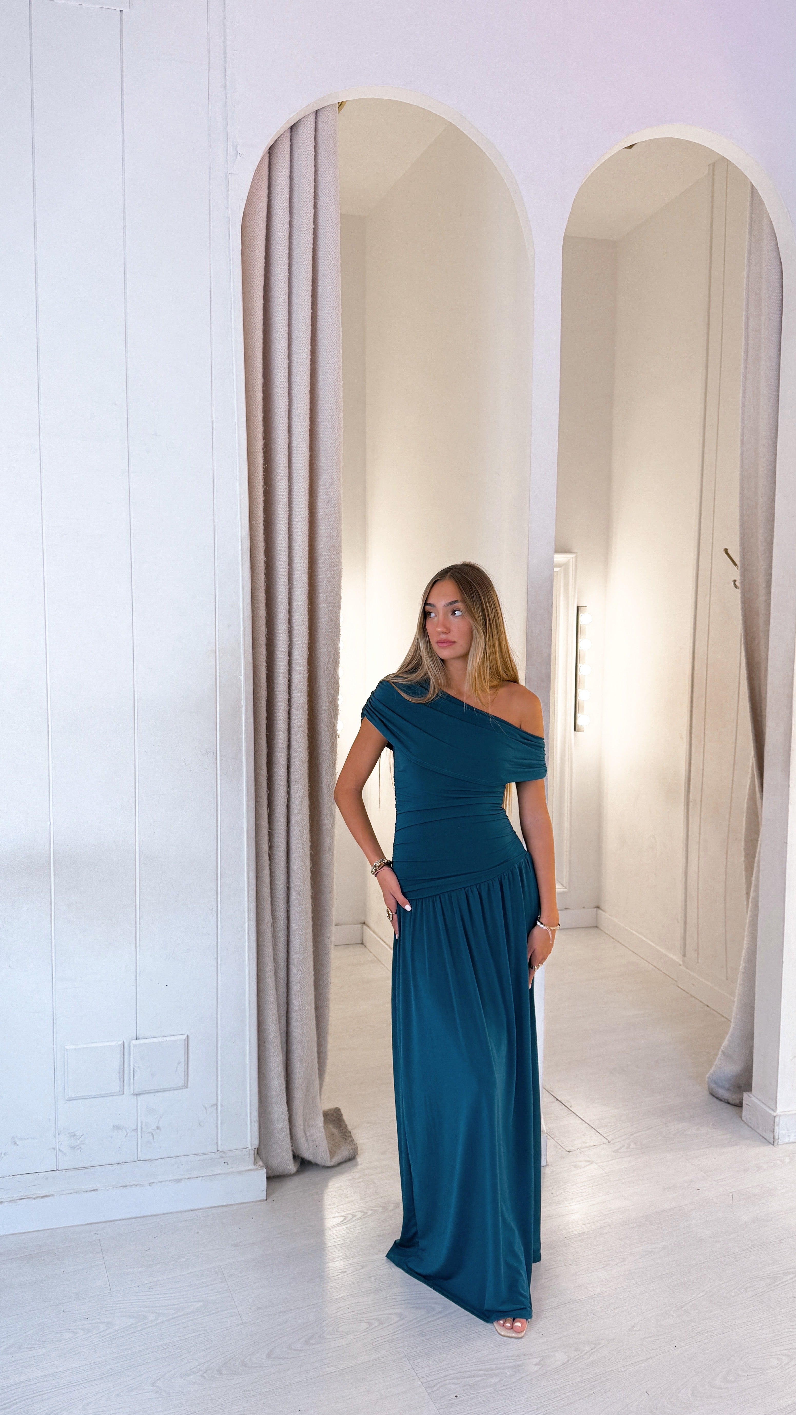 Valentina dress - petróleo