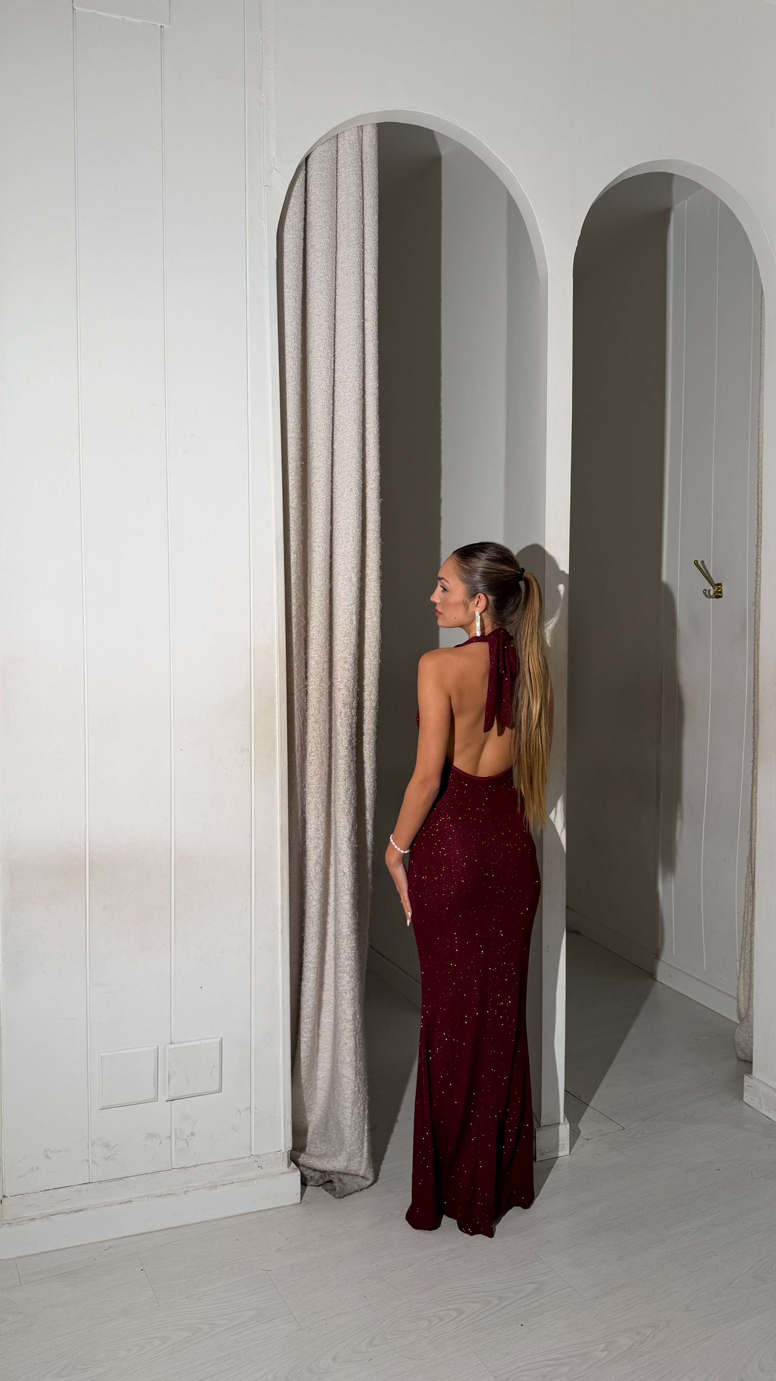 Love glitter dress - burdeos