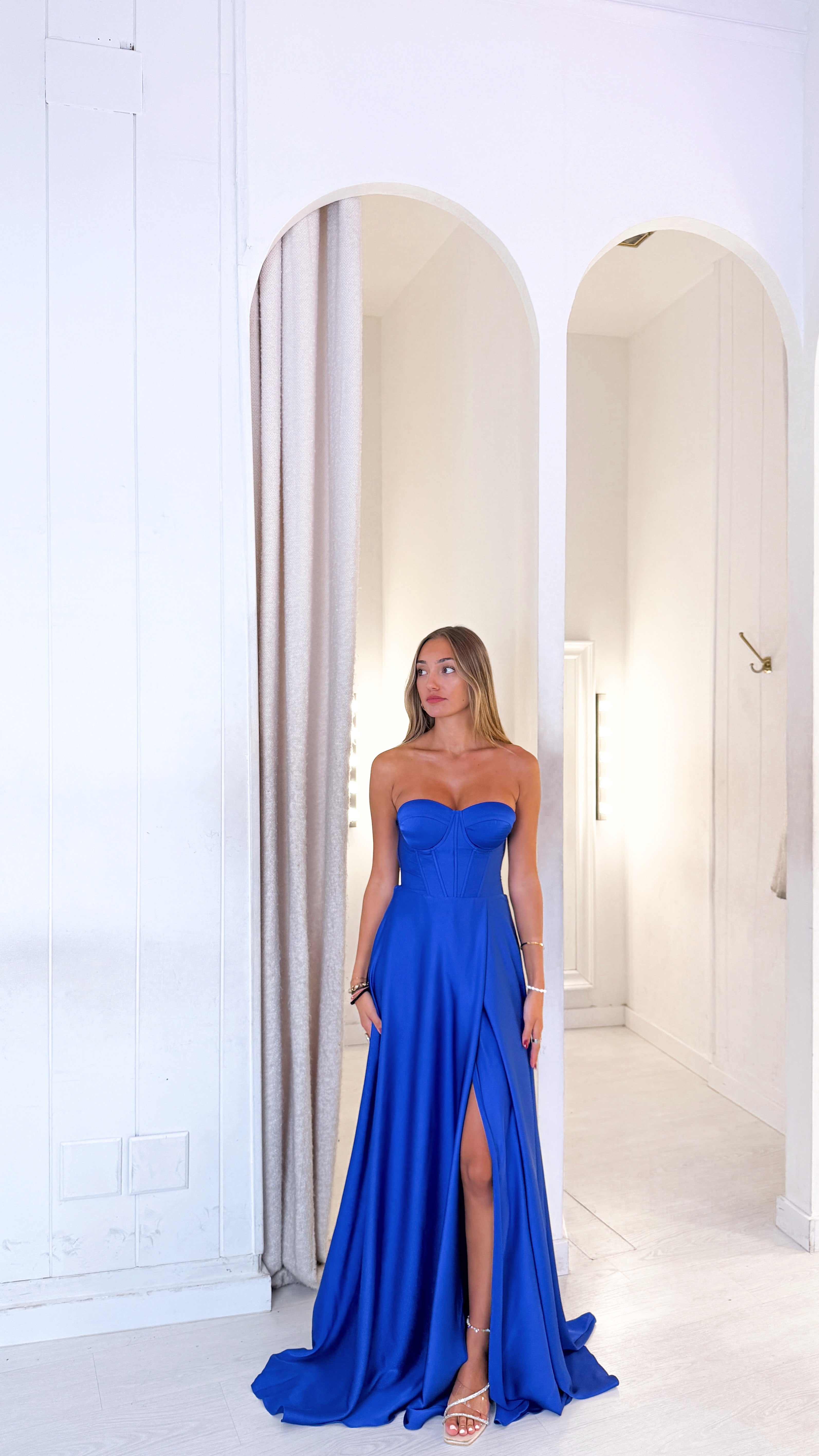 The corset dress - azul eléctrico