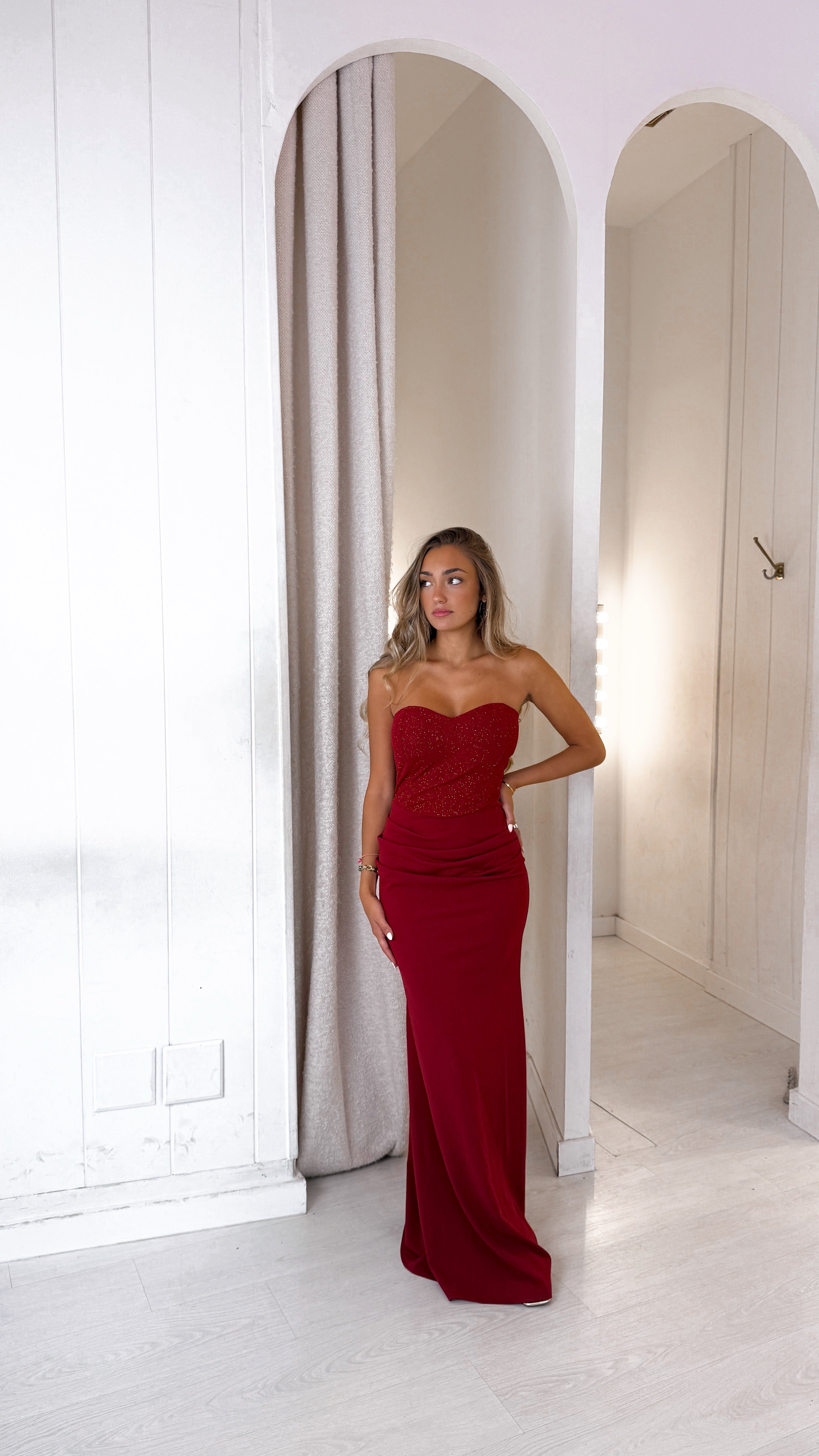 Glitter crush dress - rojo oscuro