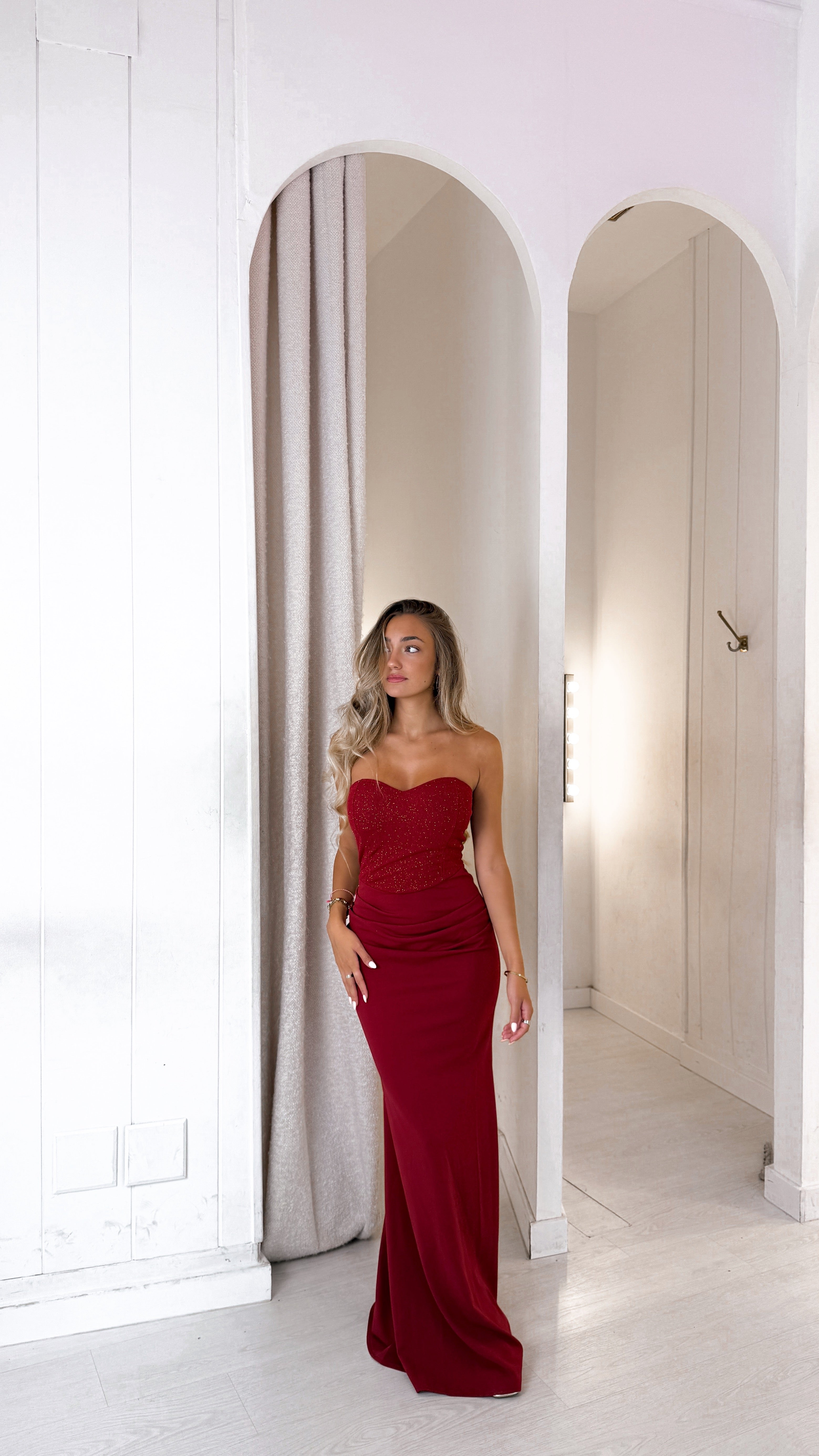 Glitter crush dress - rojo oscuro