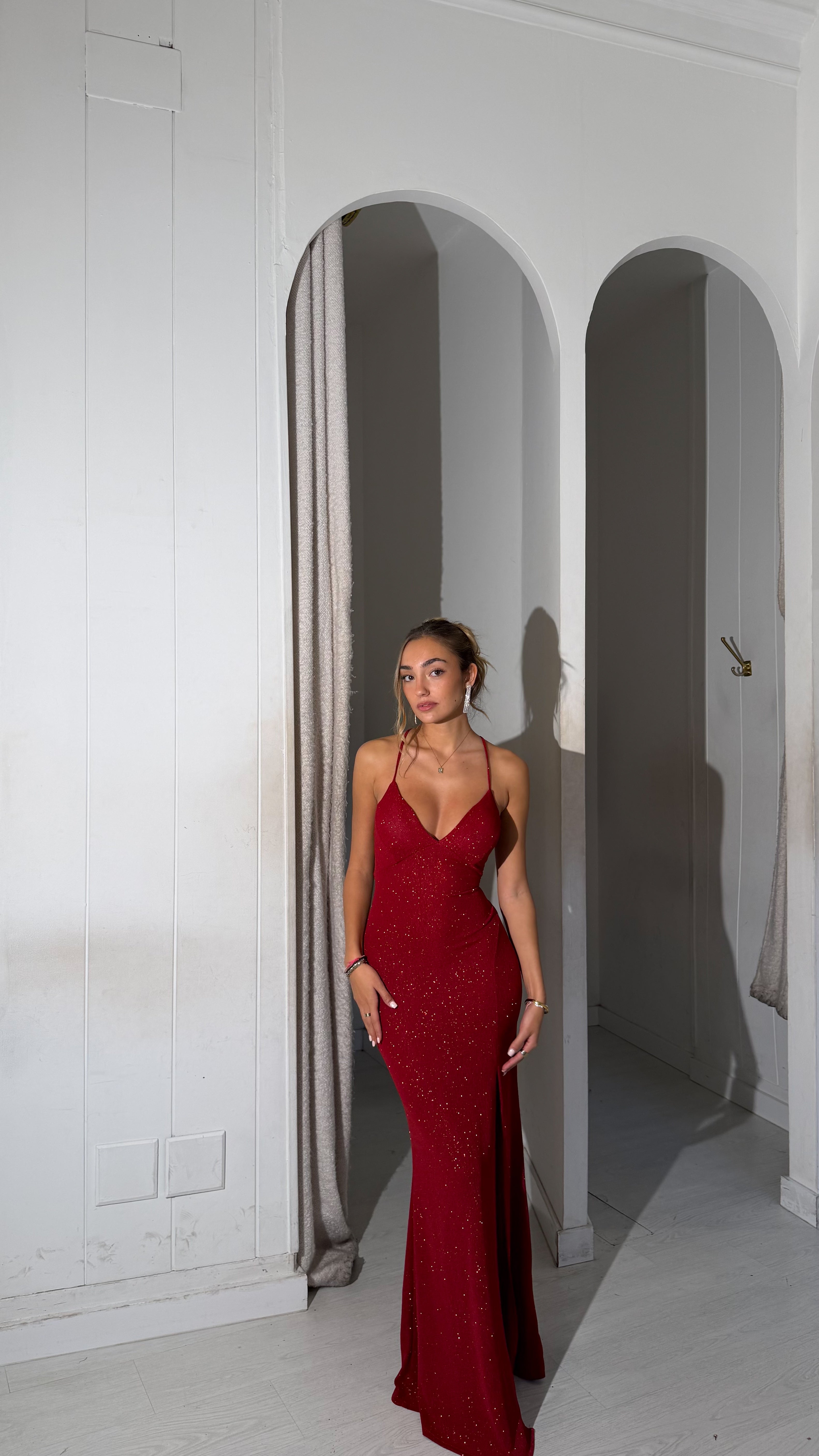 Euphoria Glitter dress - rojo