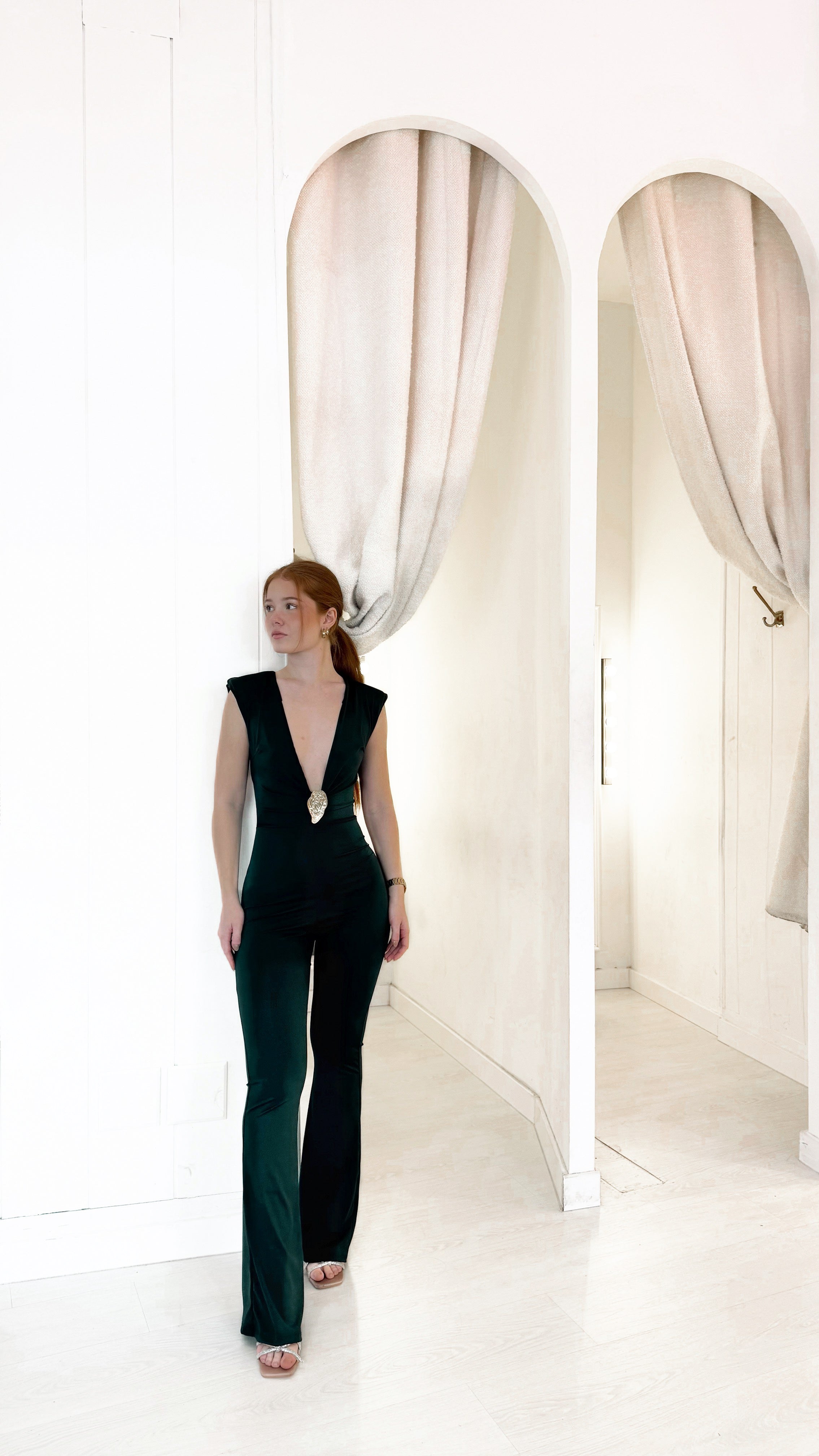 Shell playsuit - verde botella