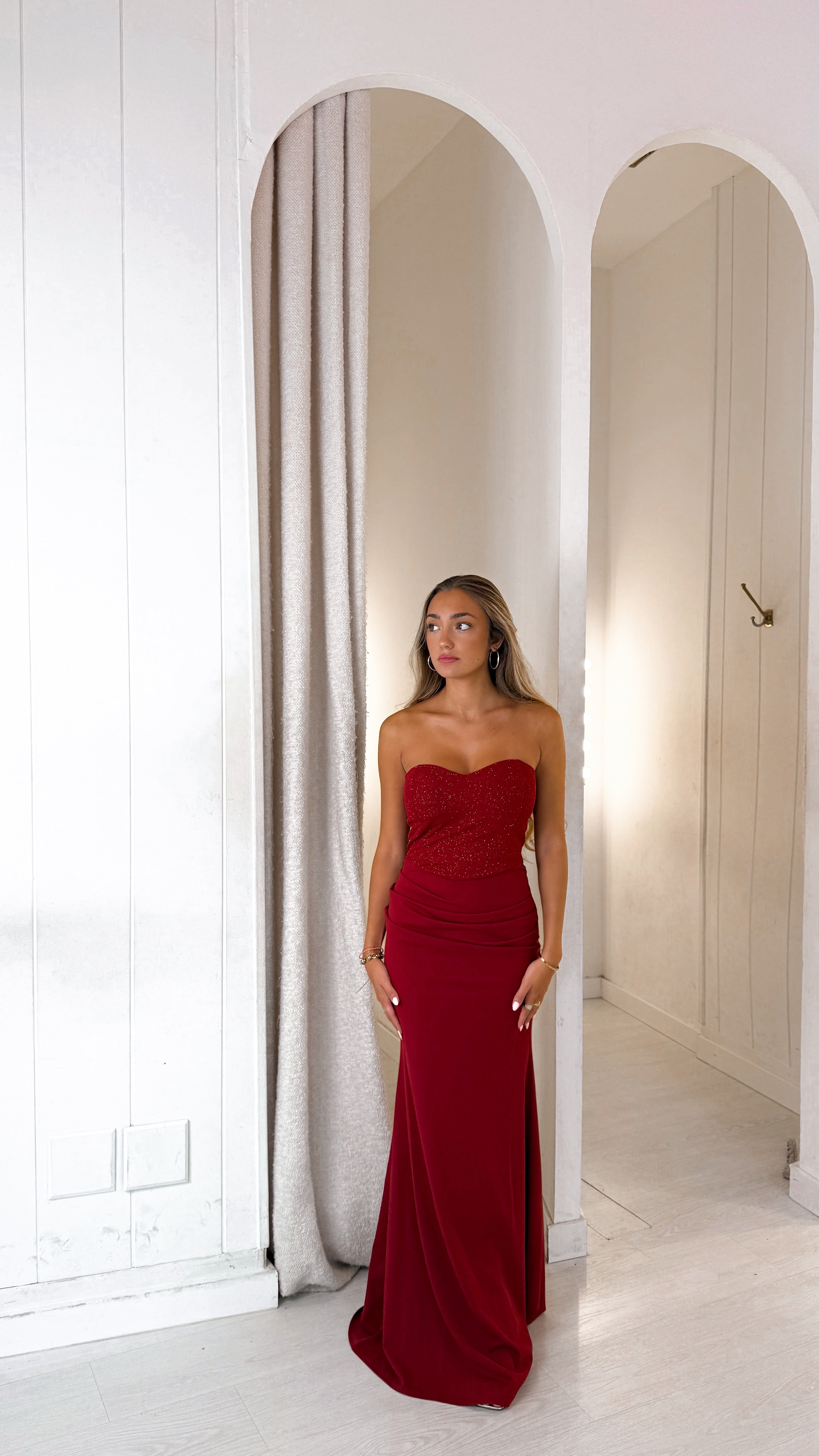 Glitter crush dress - rojo oscuro
