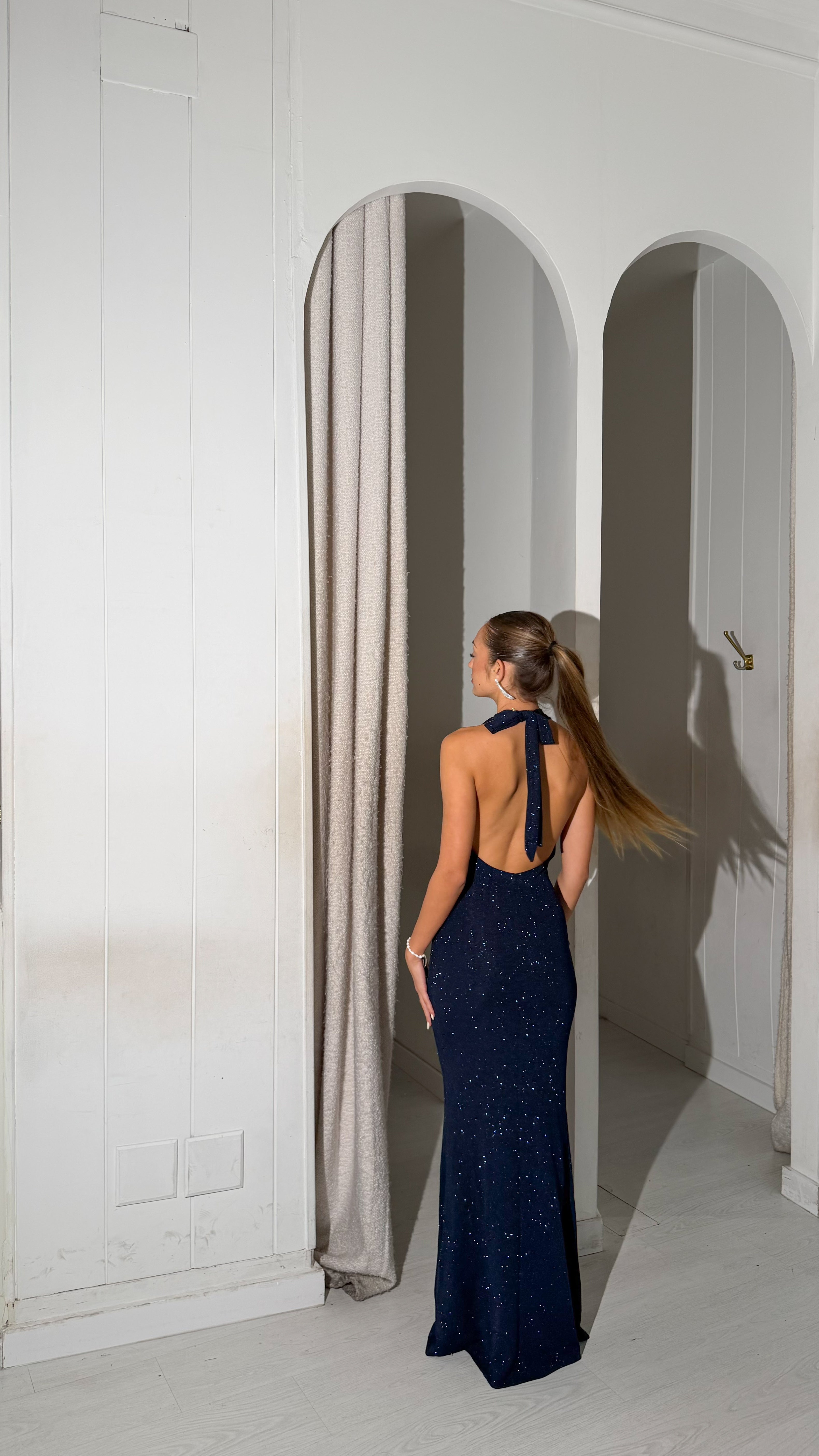 Love glitter dress - azul marino