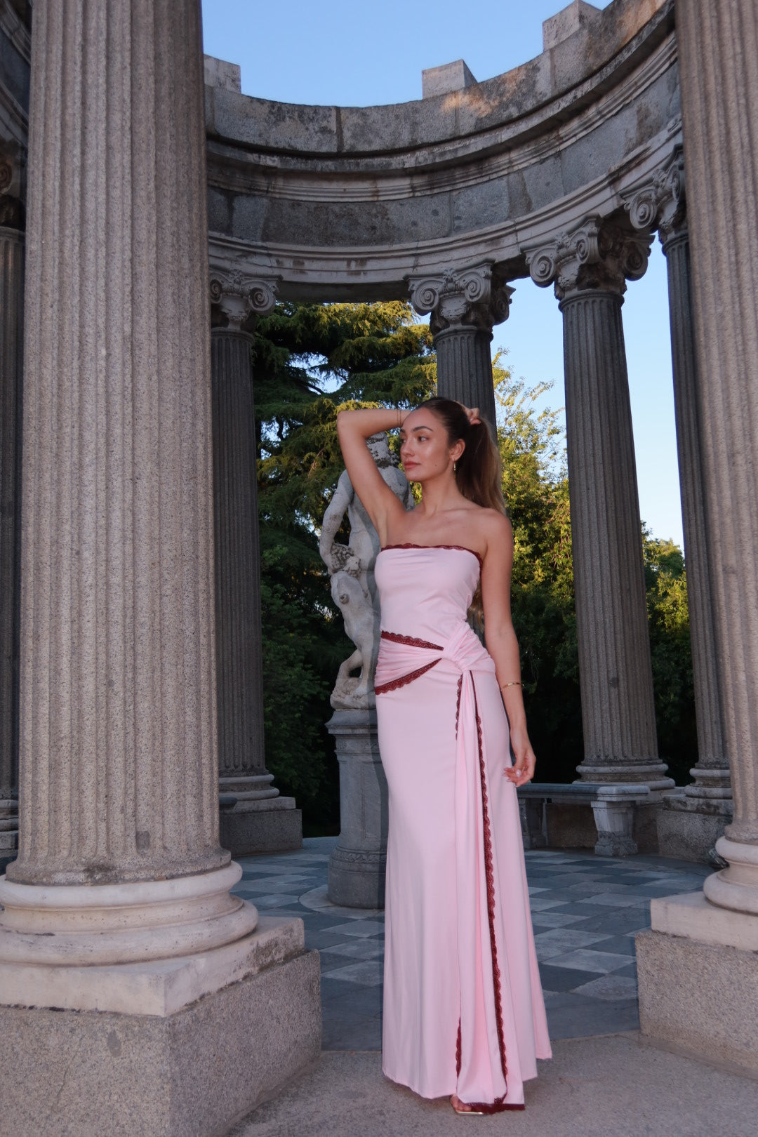 Peñíscola dress - Rosa y Burdeos
