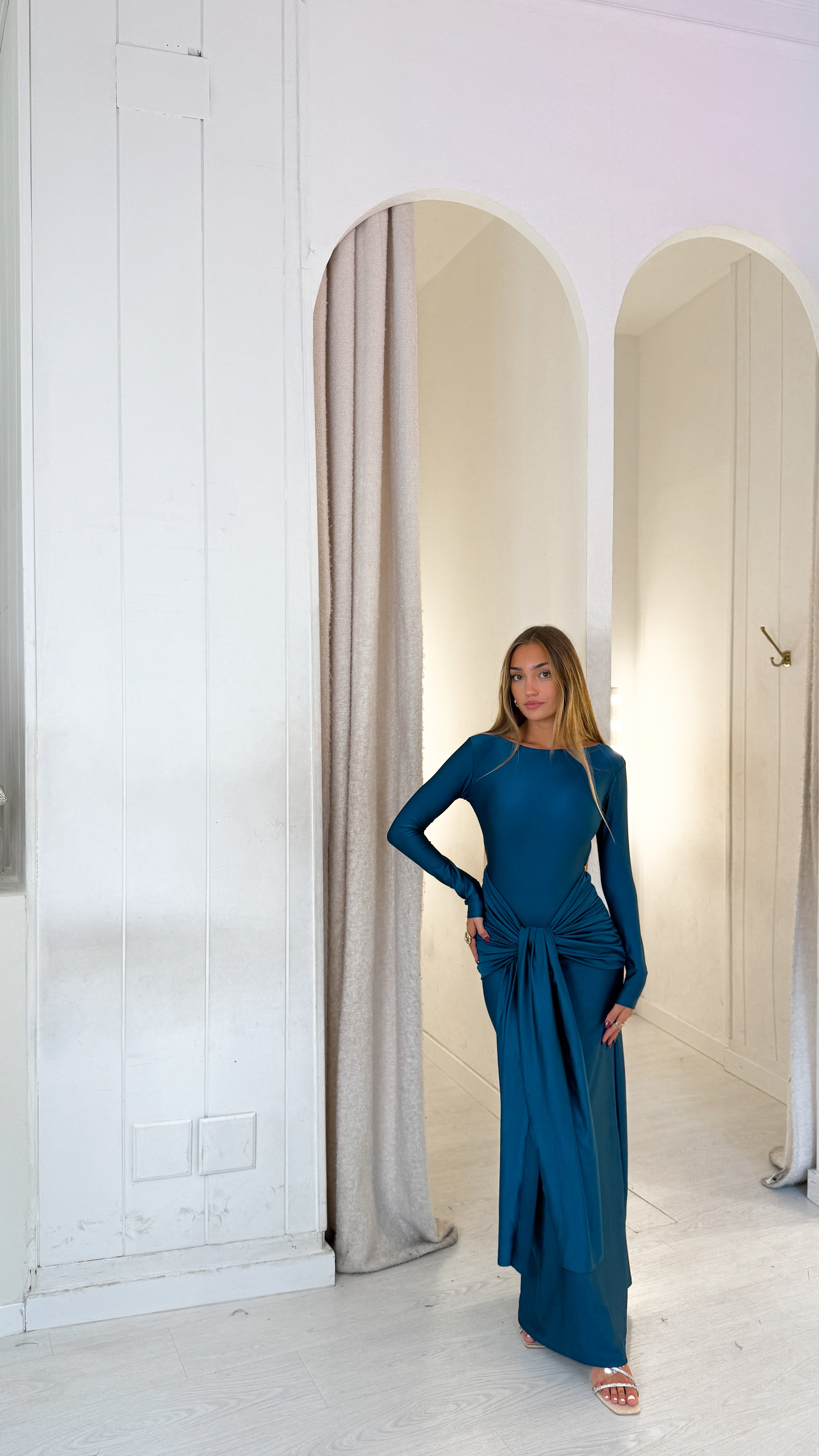 Olivia dress - petróleo