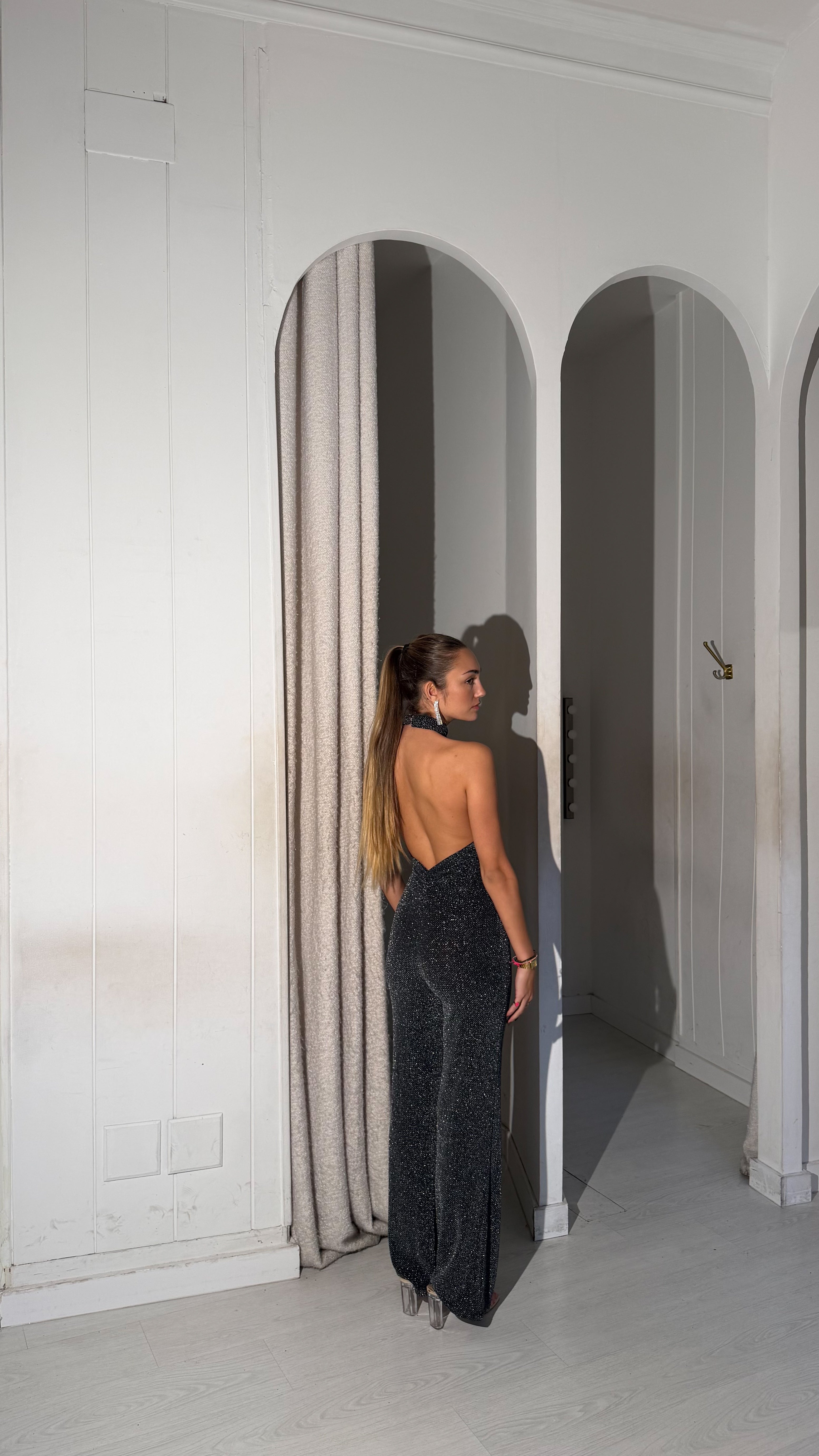 Halter lurex playsuit