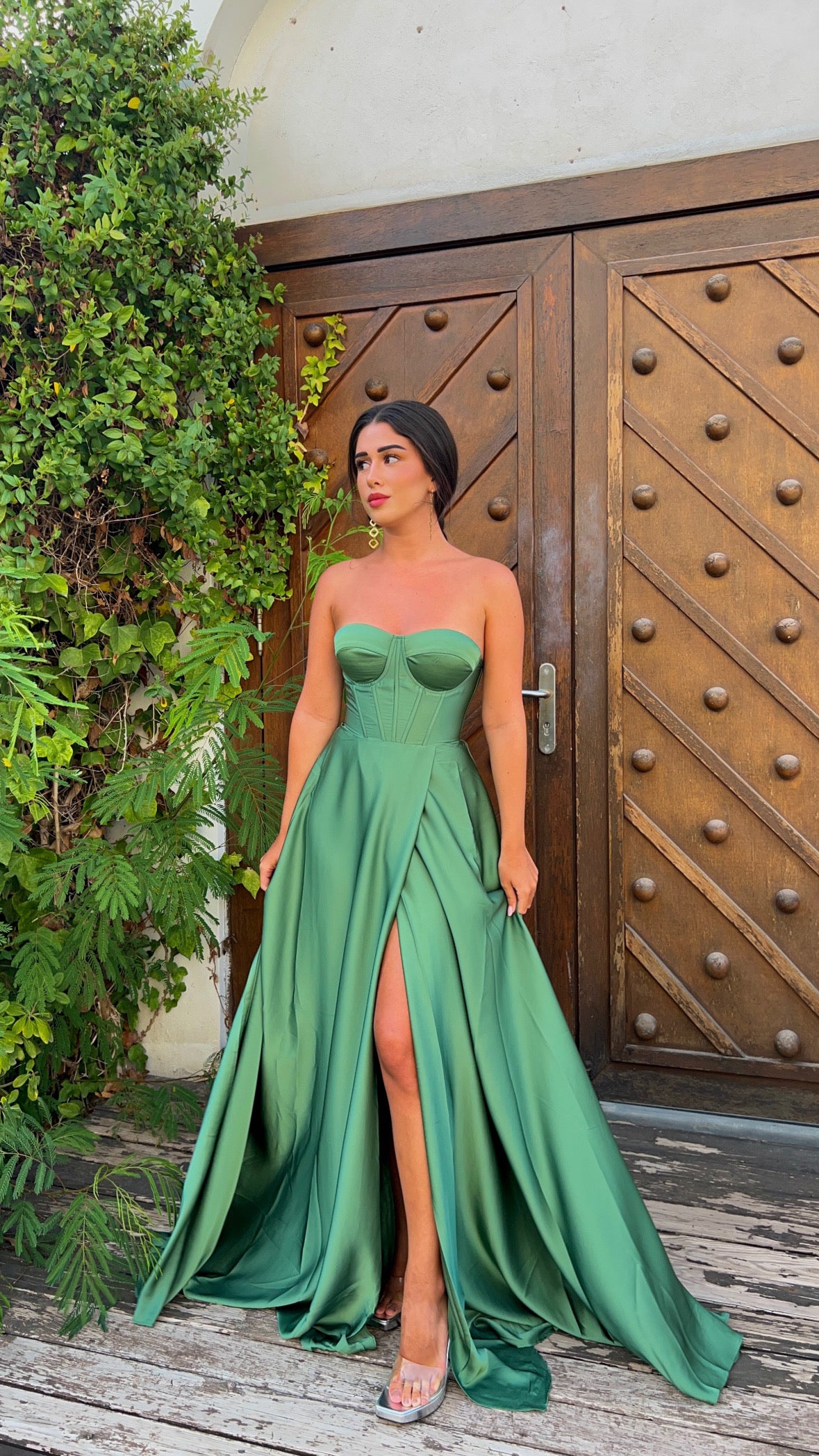 The corset dress - verde oliva