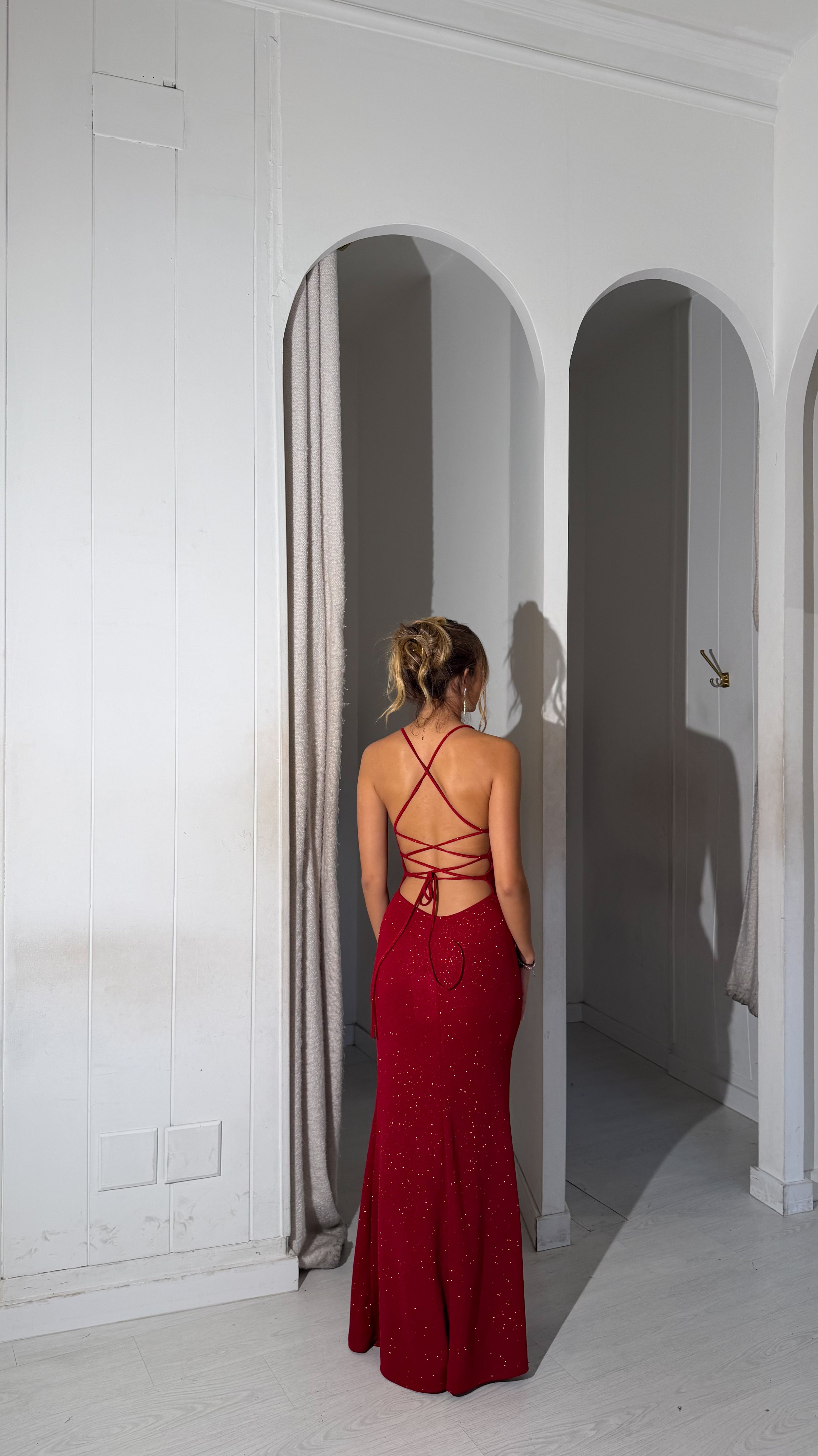 Euphoria Glitter dress - rojo