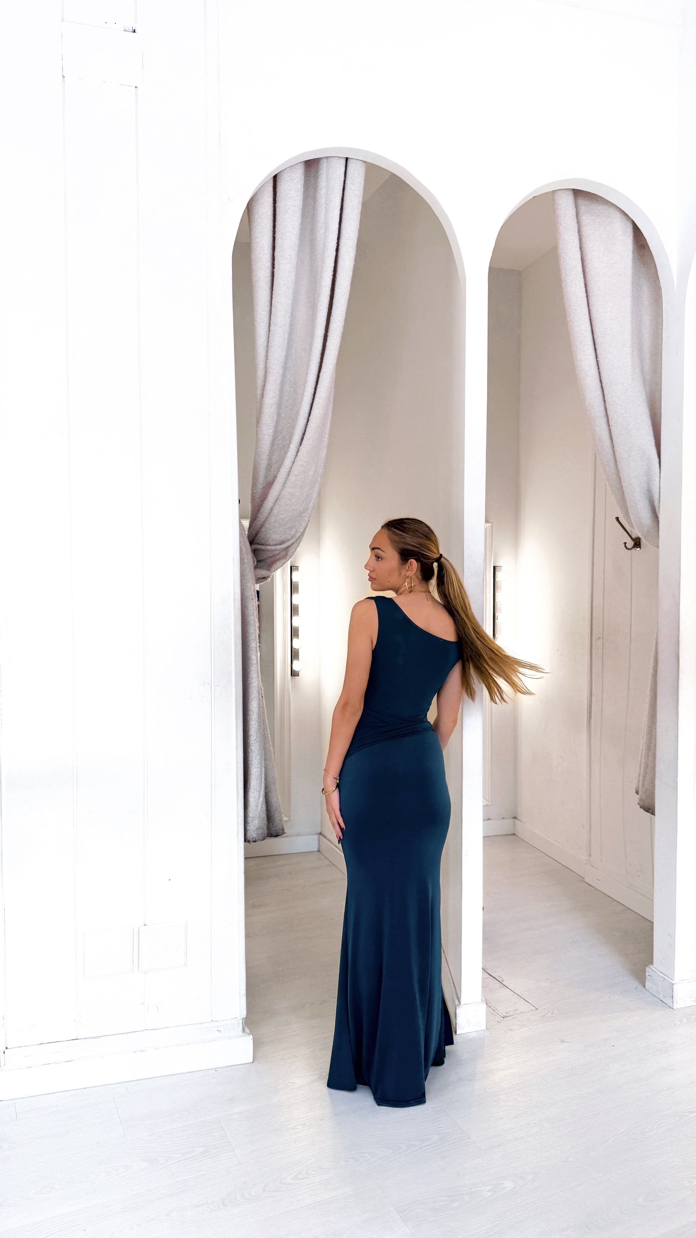 Julie dress - petróleo