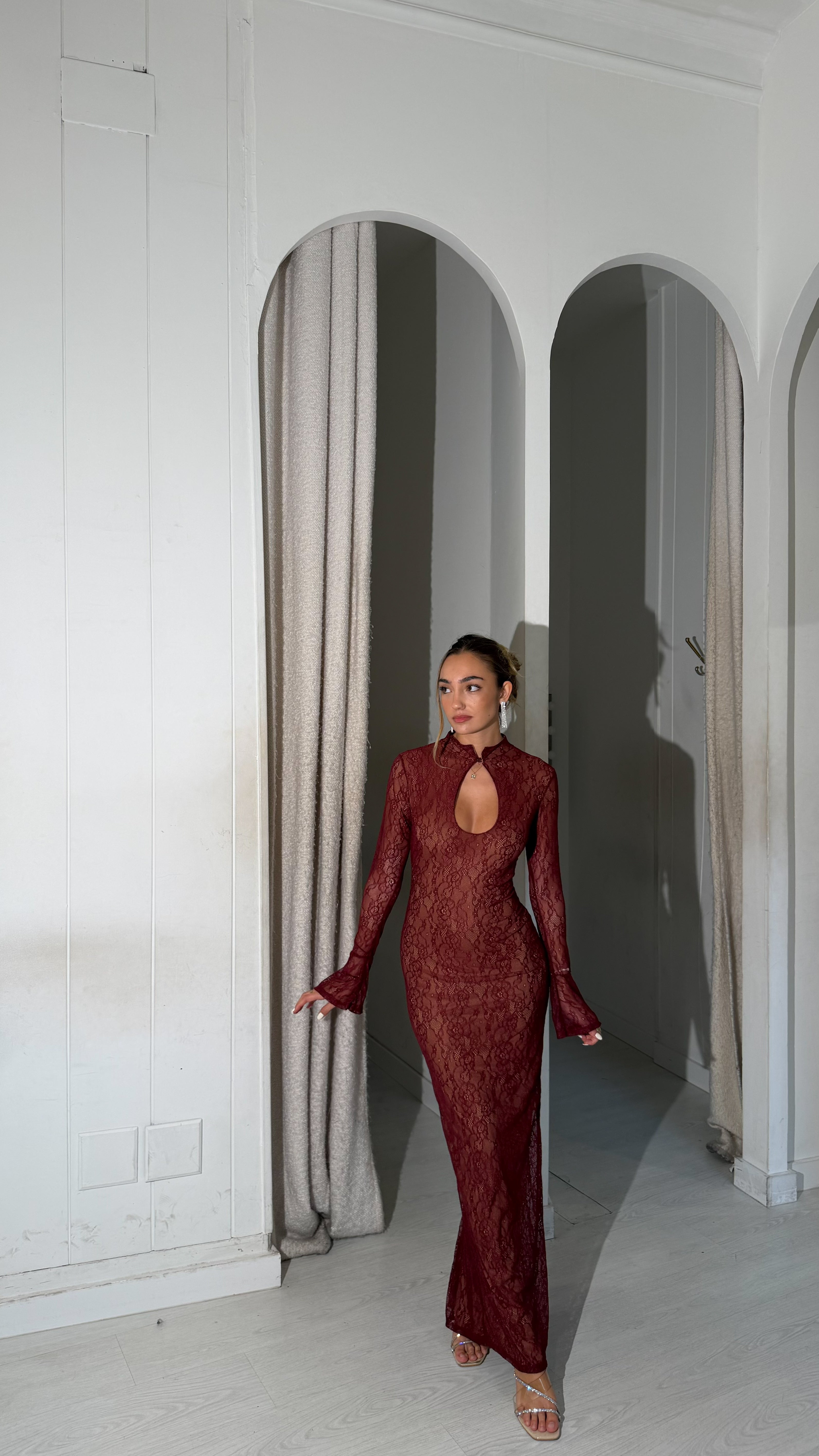 Elegance long dress - burdeos