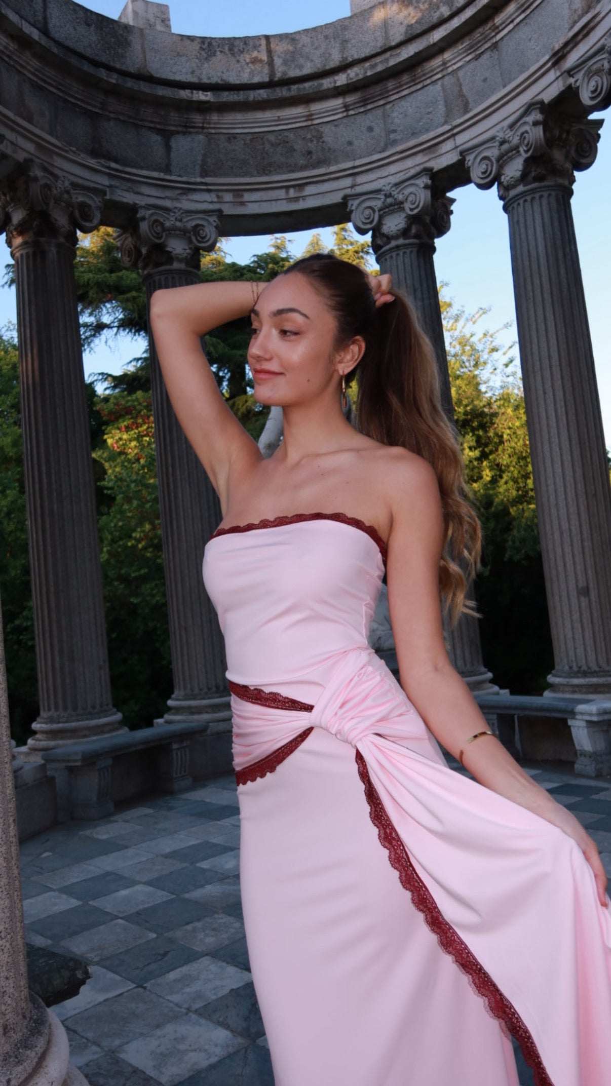 Peñíscola dress - Rosa y Burdeos