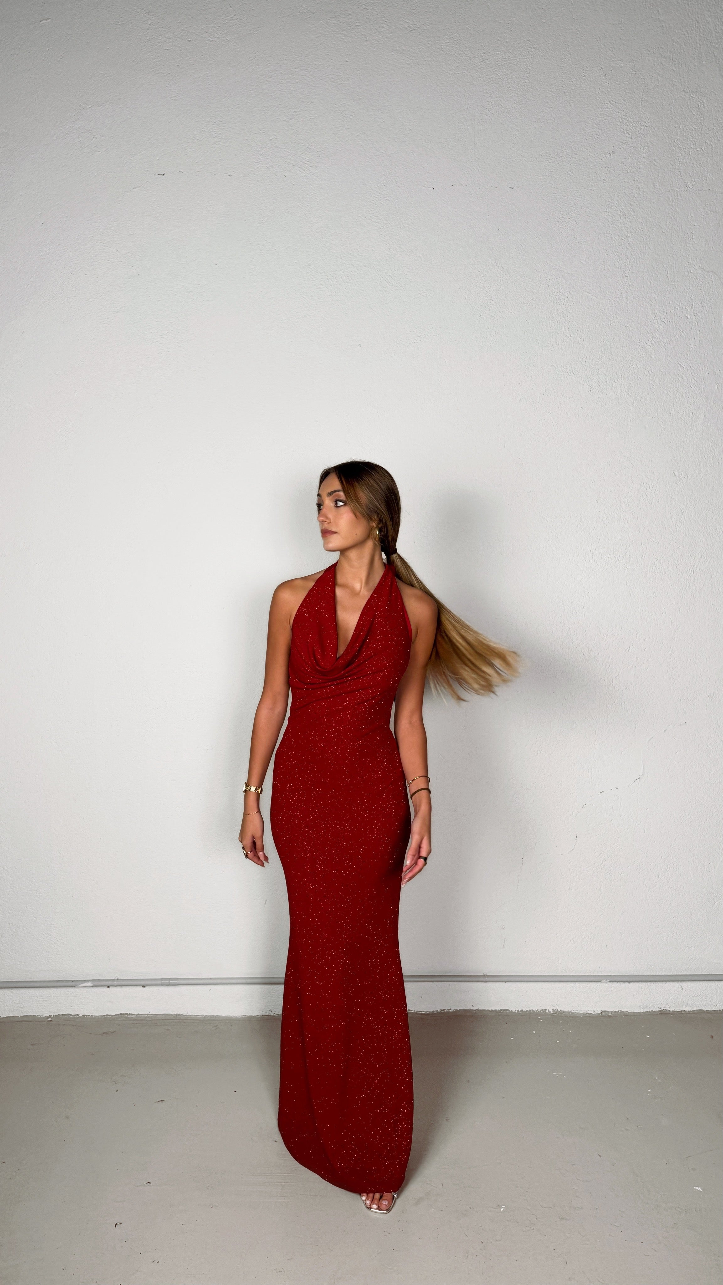 Love glitter dress - rojo