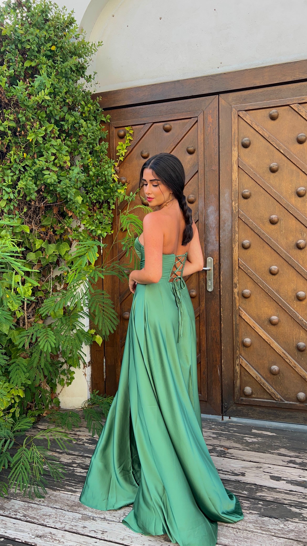 The corset dress - verde oliva