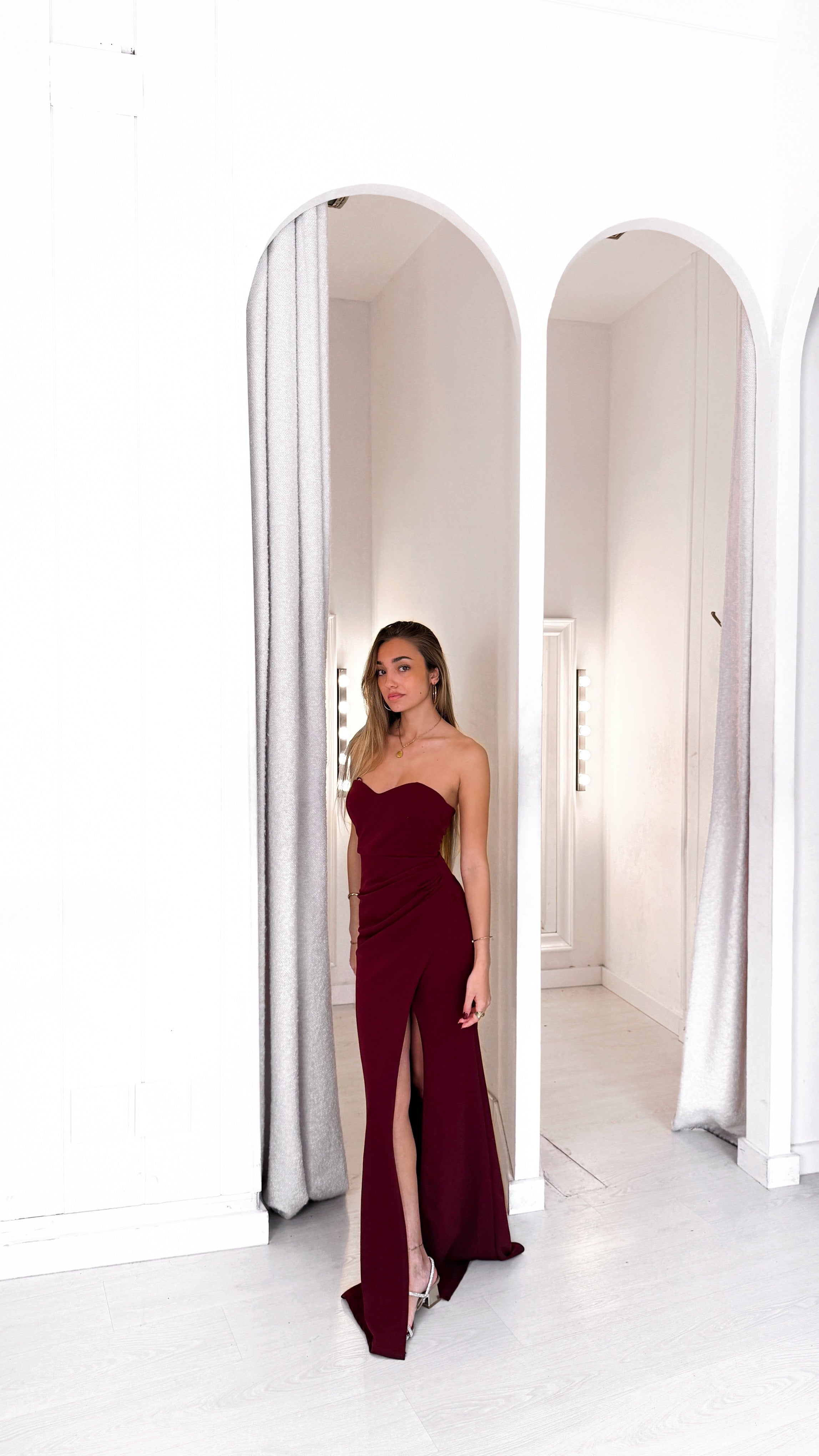 Heart dress - burdeos