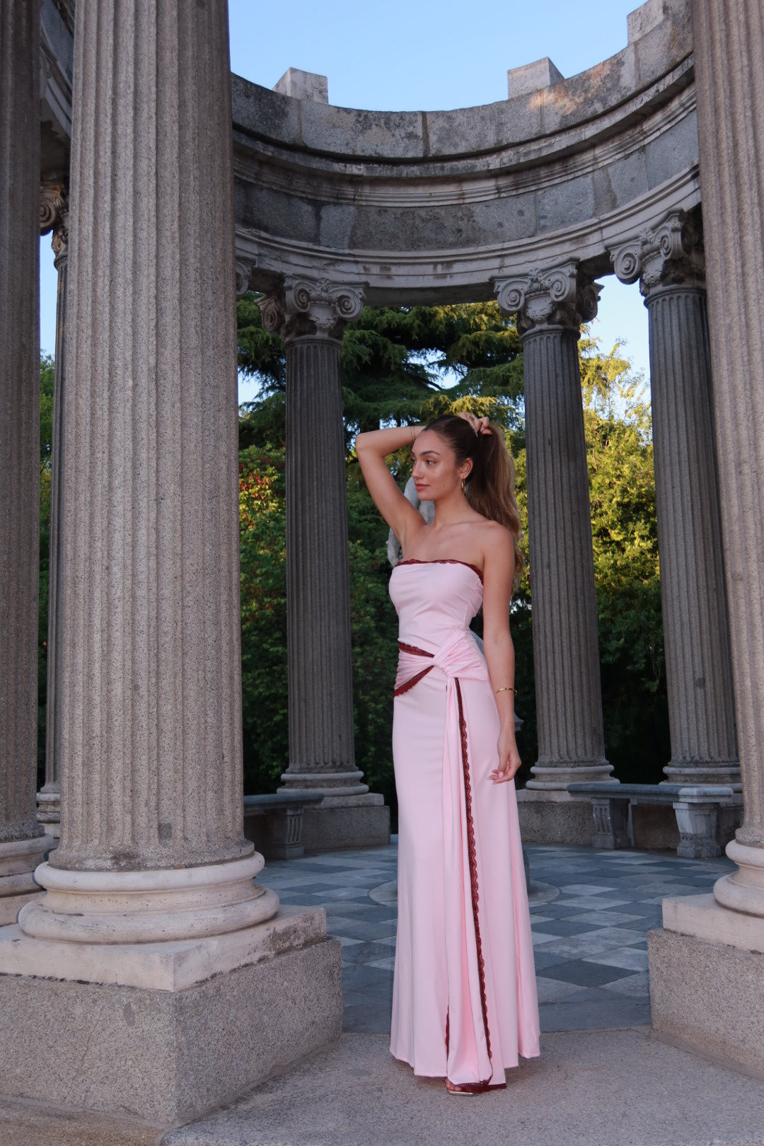 Peñíscola dress - Rosa y Burdeos