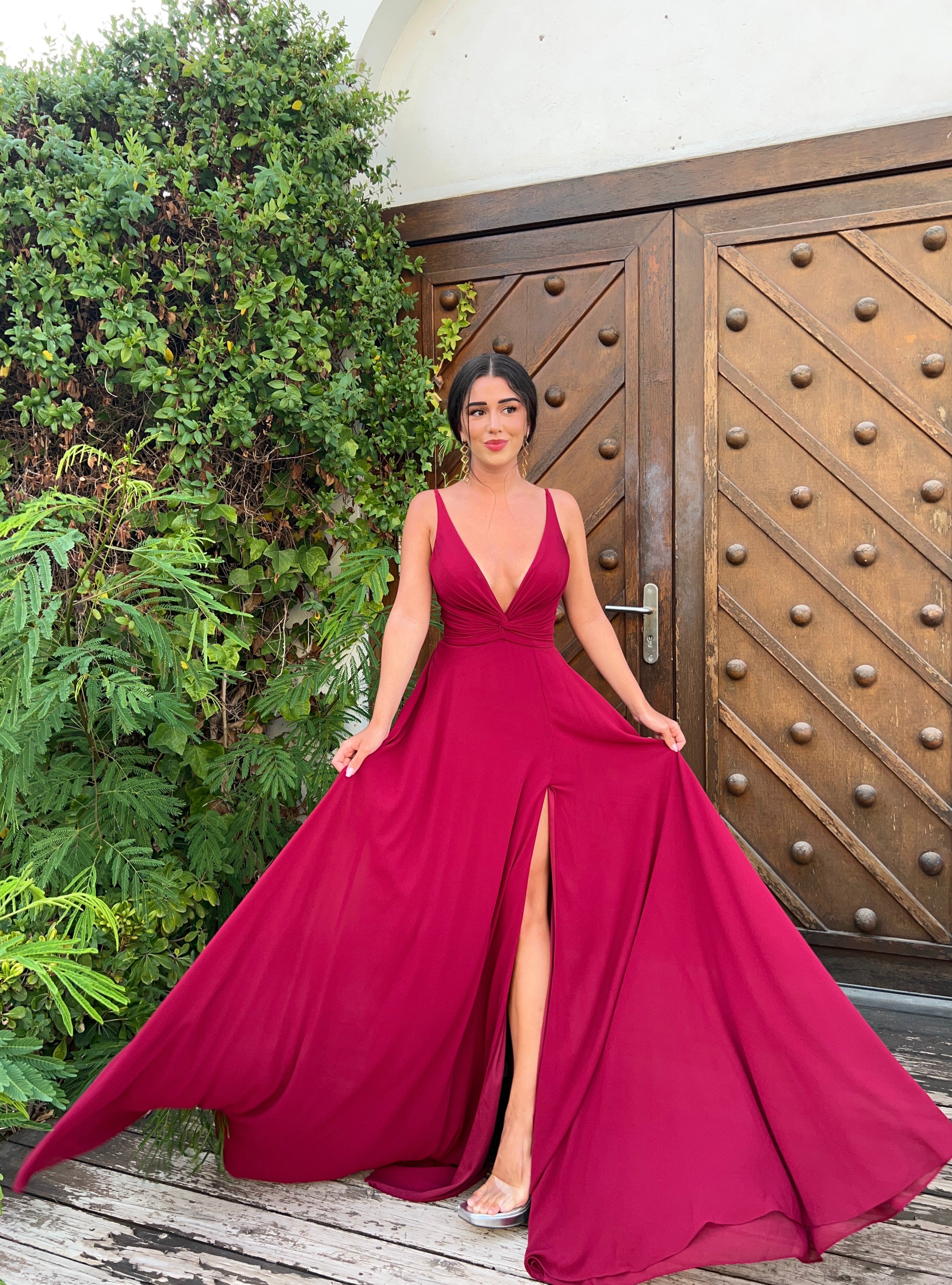 Verona dress - burgundy