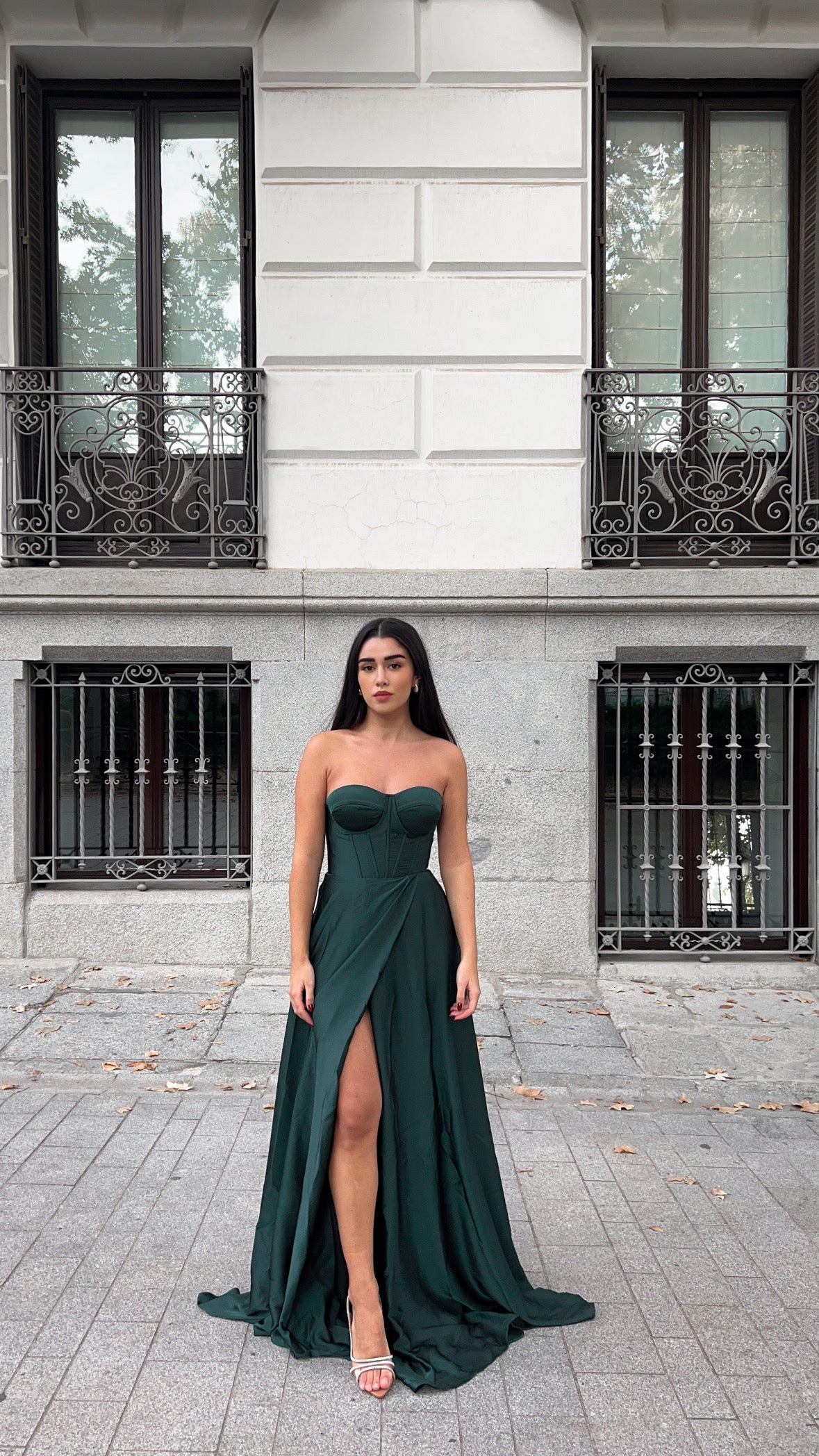 The corset dress - verde botella