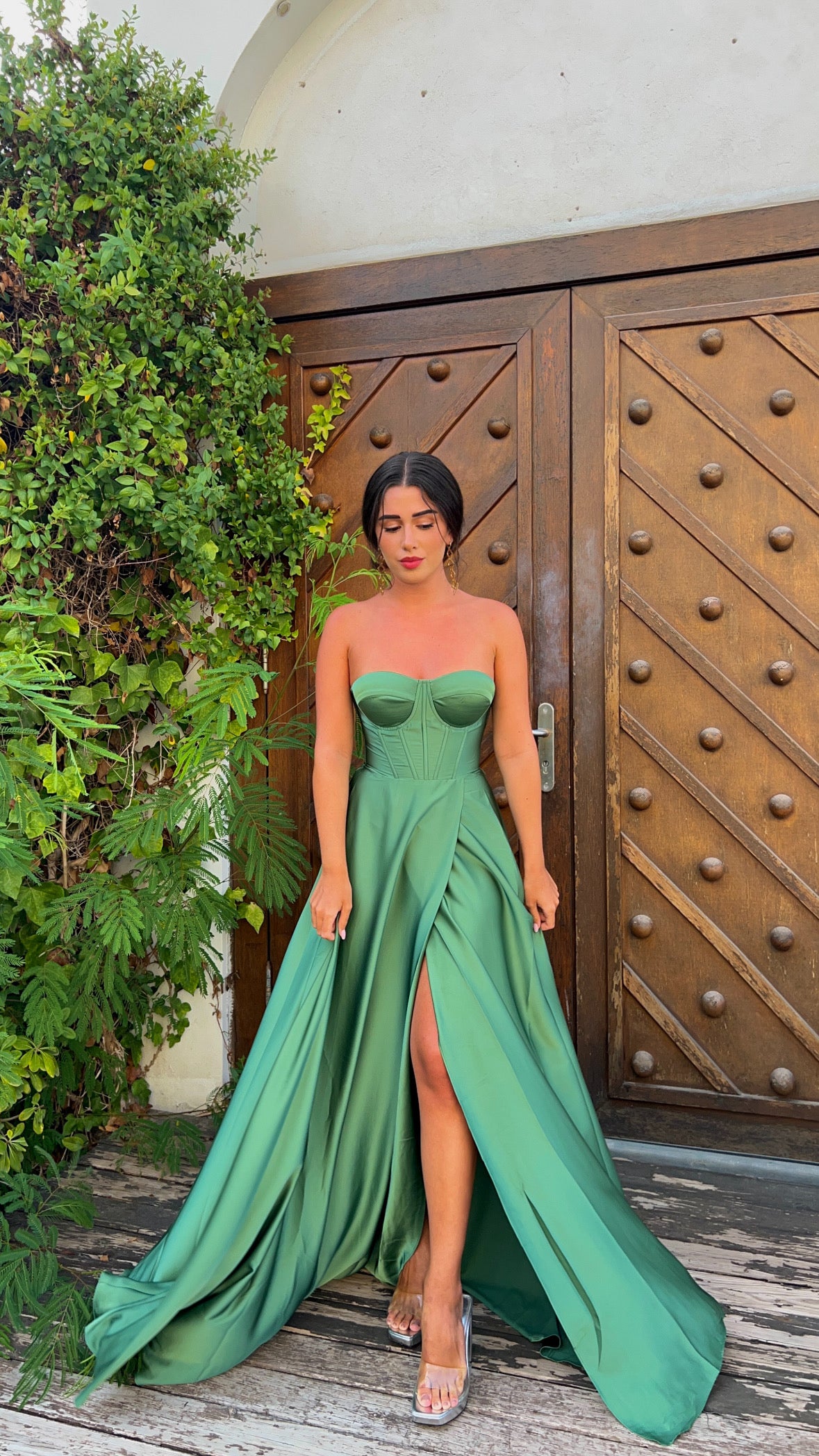 The corset dress (olive green)