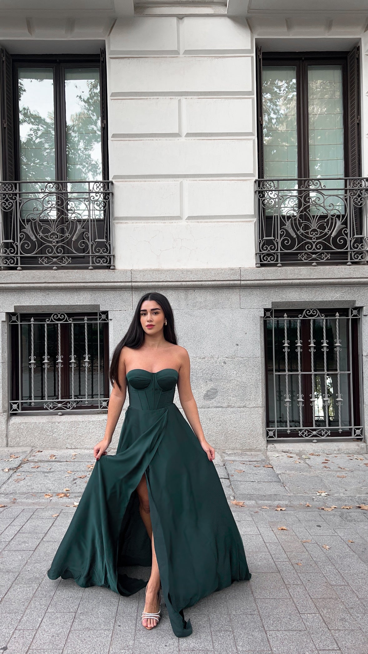 The corset dress - verde botella