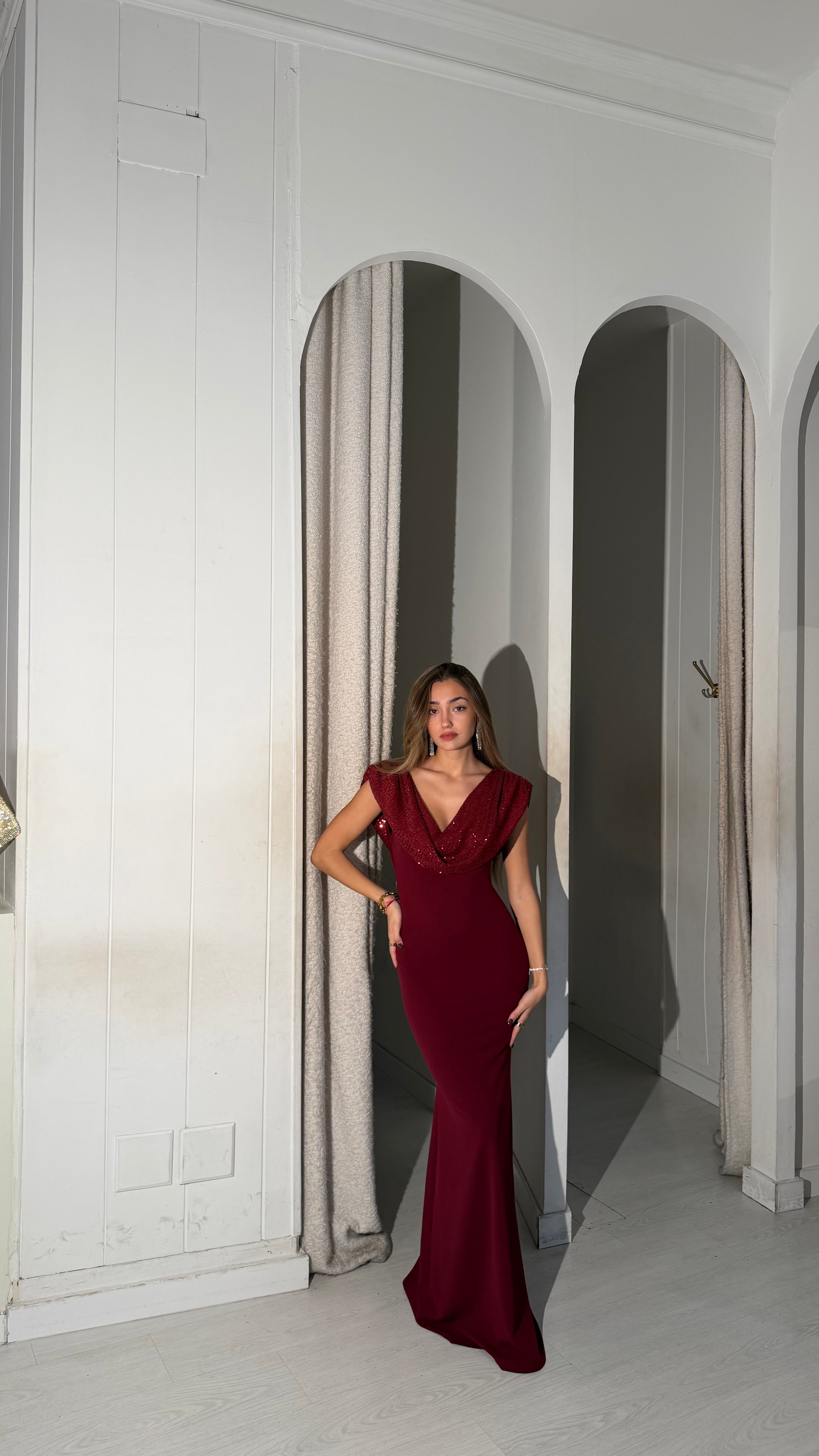 Sublime glitter dress - burdeos