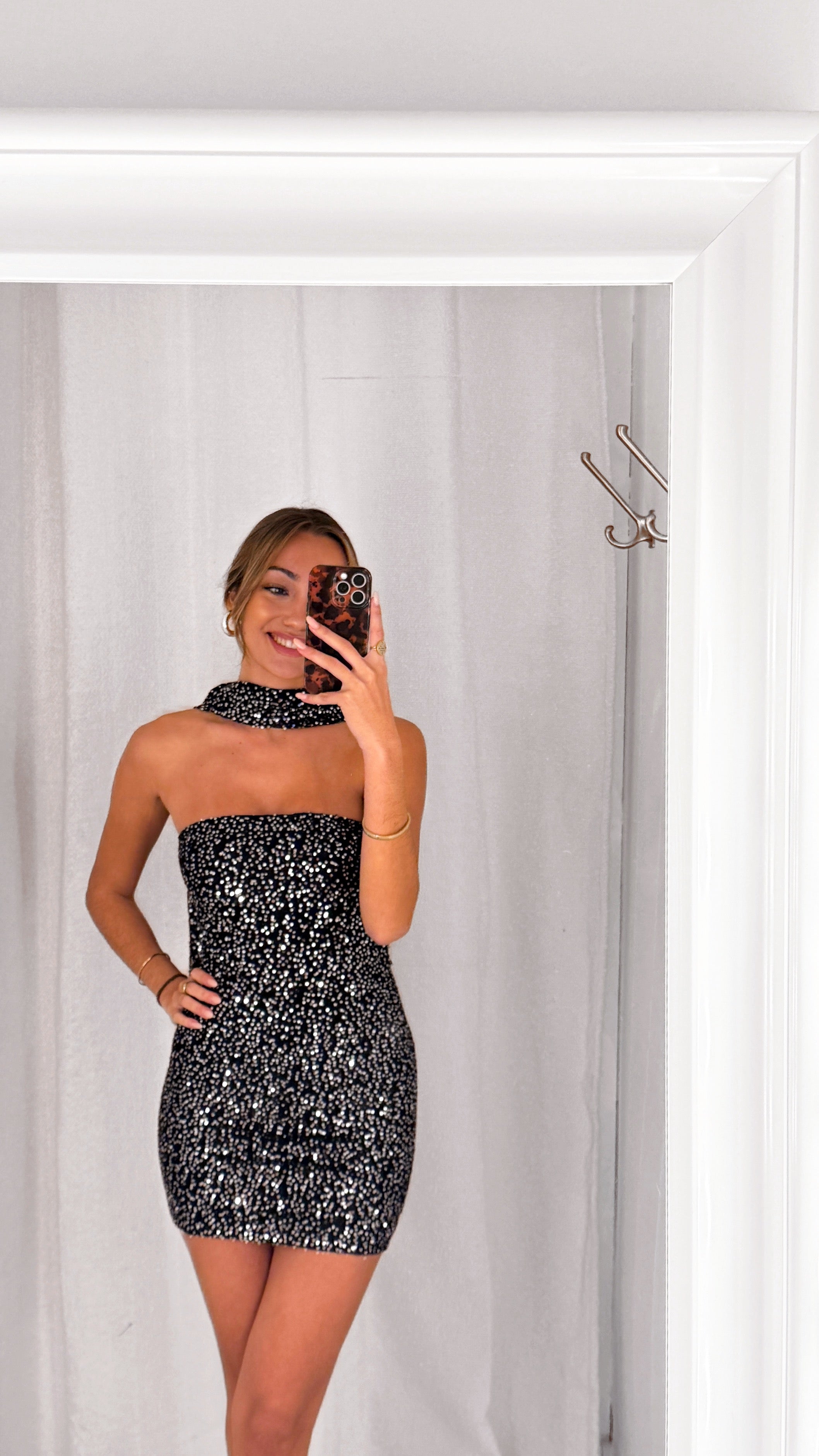 Glam dress - plata y negro