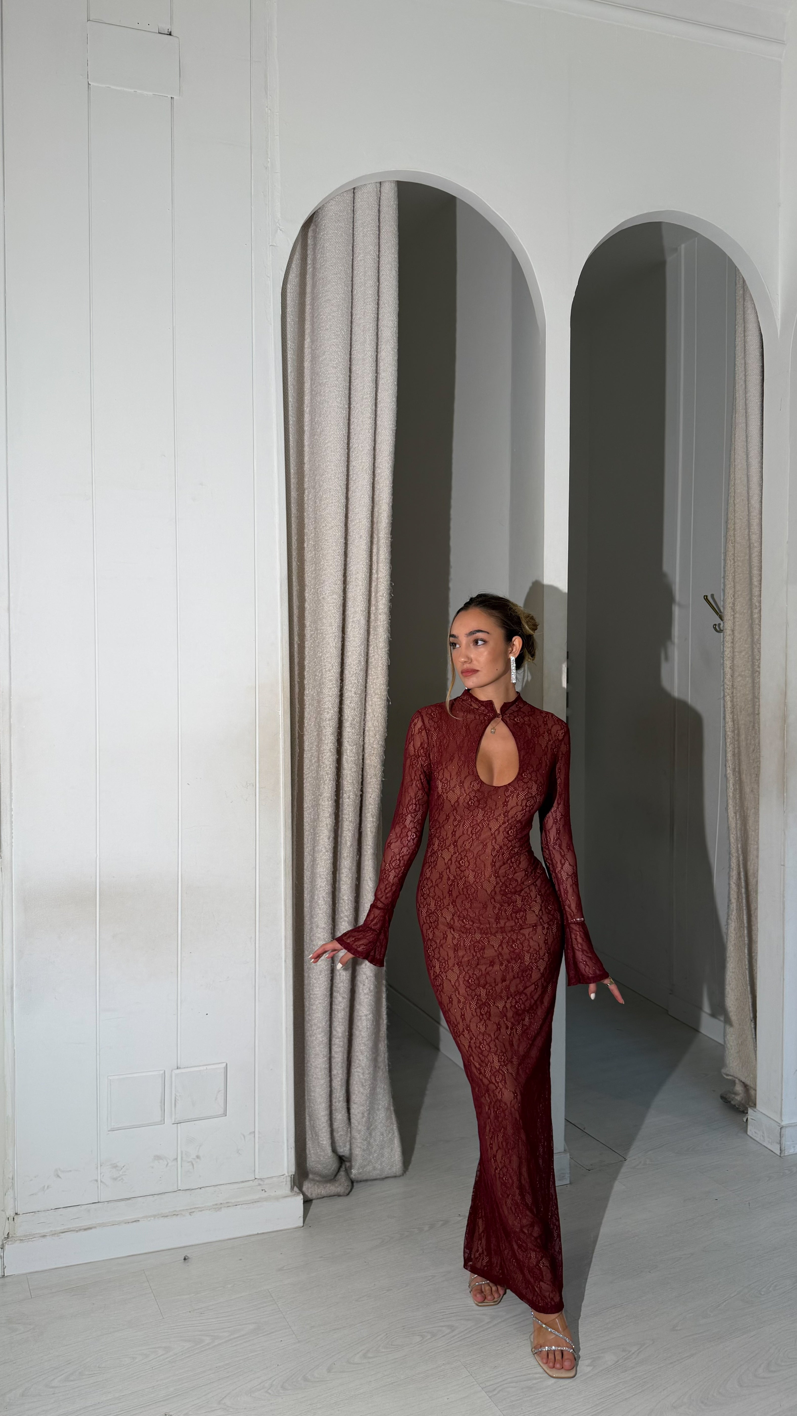 Elegance long dress - burdeos