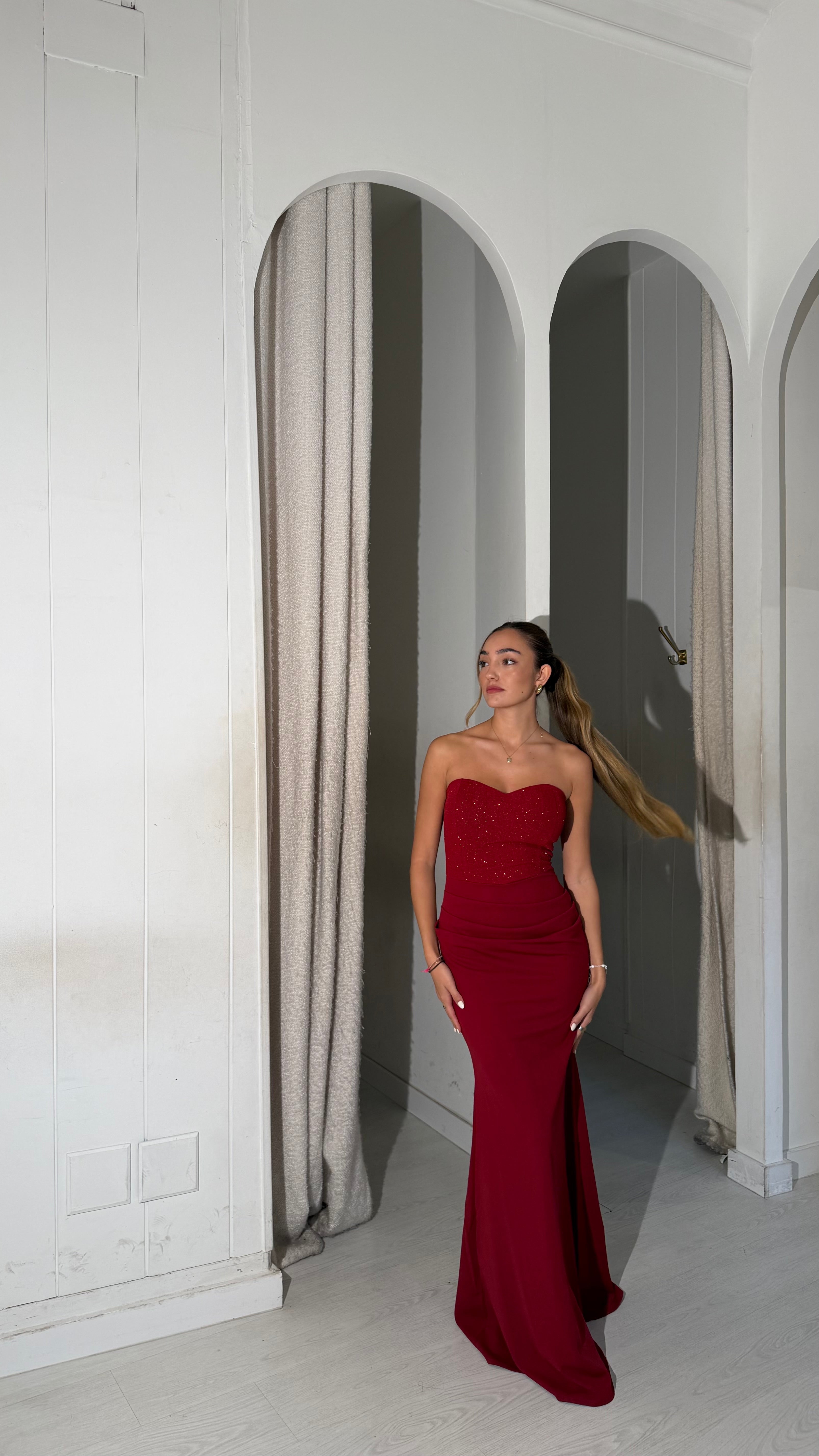 Glitter crush dress - rojo