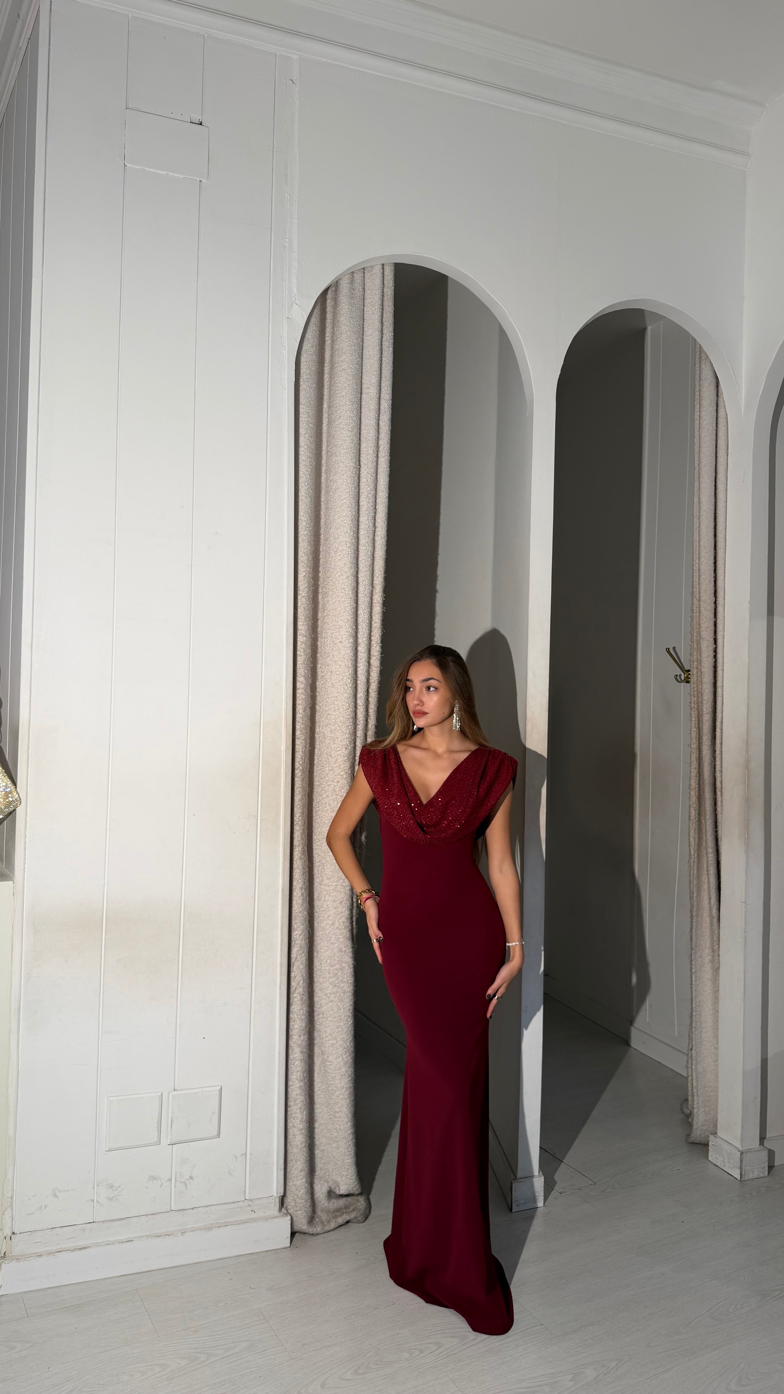 Sublime glitter dress - burdeos