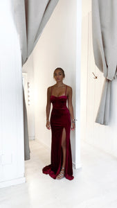 Gia velvet dress (burdeos)